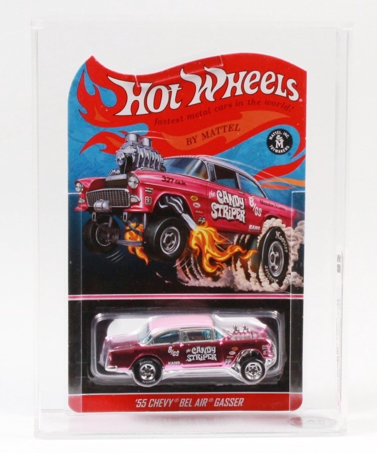 RARE- CANDY APPLE RED '55 CHEVY- BLUE CARD-HOT WHEELS-ORIGINAL-VHTF-LIMITED  ED.