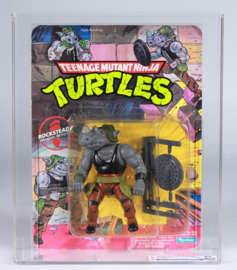 1990 Playmates Teenage Mutant Ninja Turtles Carded Action Figure -  Rocksteady