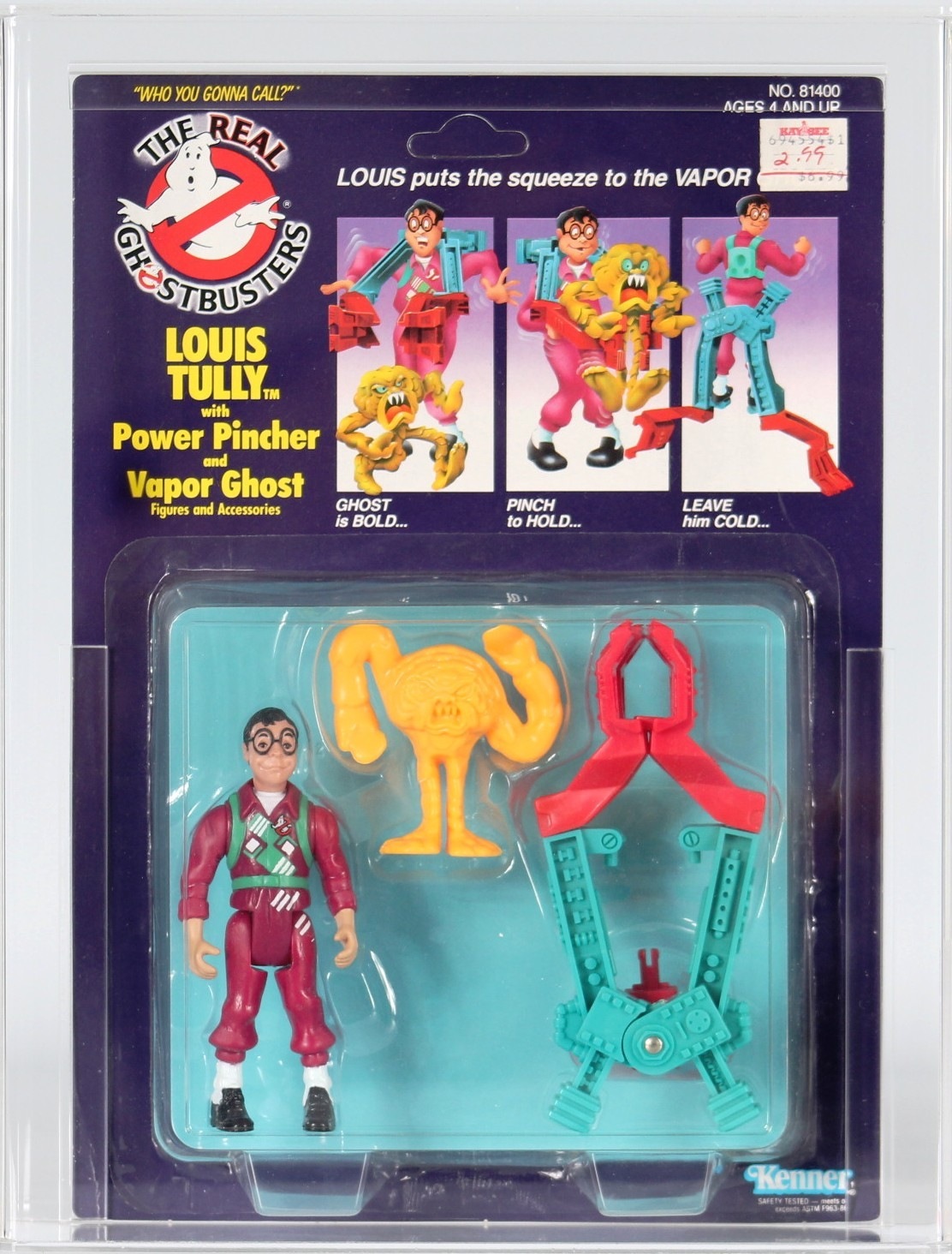 1986 Kenner The Real Ghostbusters Slimed Heroes Louis Tully and Four-Eyed  Ghost (C1C)