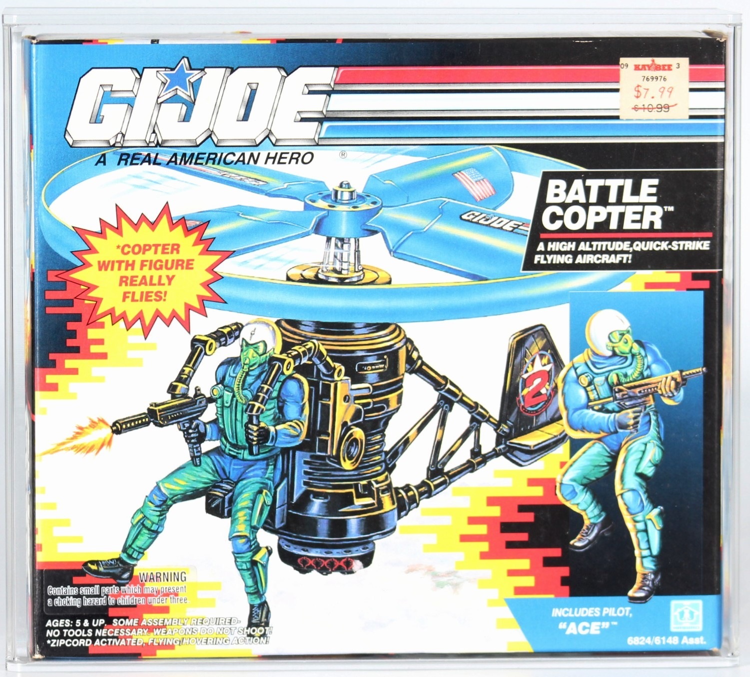 1992 Hasbro G.I. Joe Boxed Vehicle - Battle Copter (Blue Box with Ace)