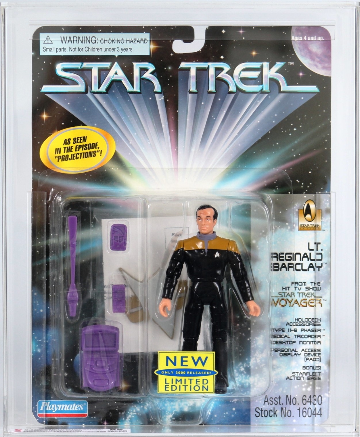 1996 Playmates Star Trek Figure Carded Action Figure - Lt. Reginald Barclay
