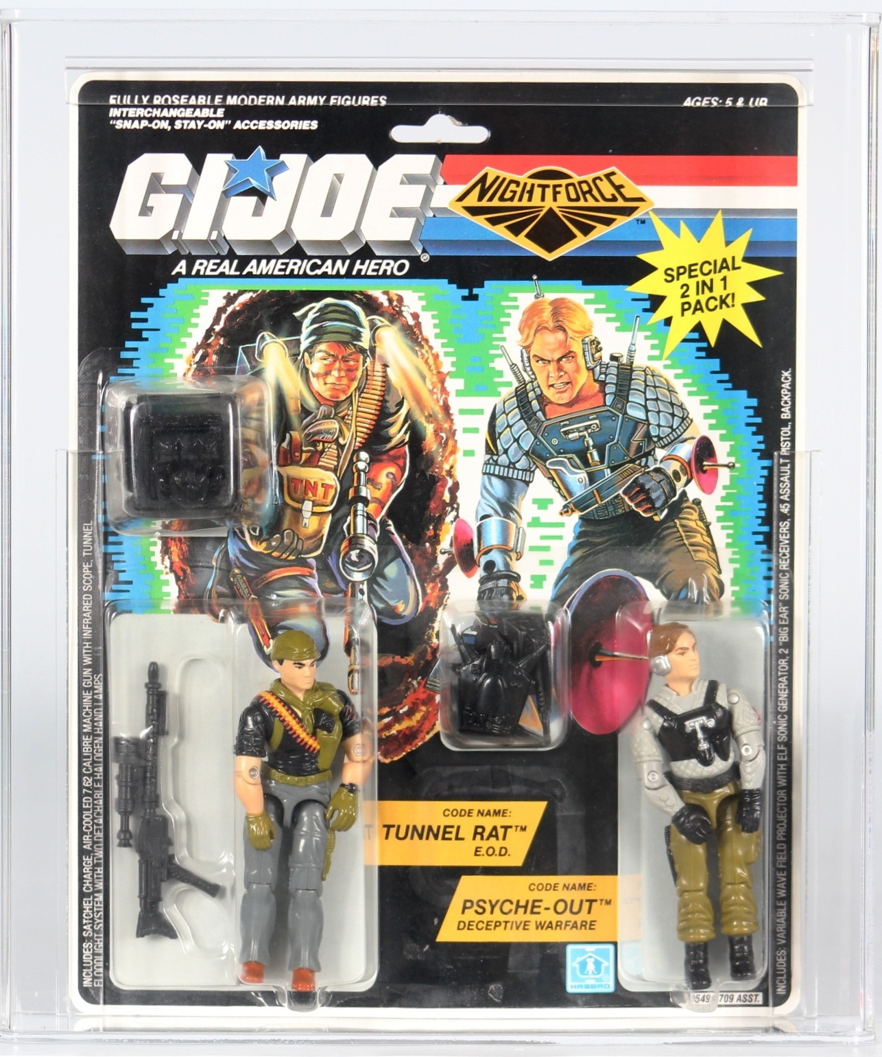 1988 Hasbro G.I. Joe Carded Action Figure - Nightforce Tunnel Rat &  Psyche-Out 2-Pack