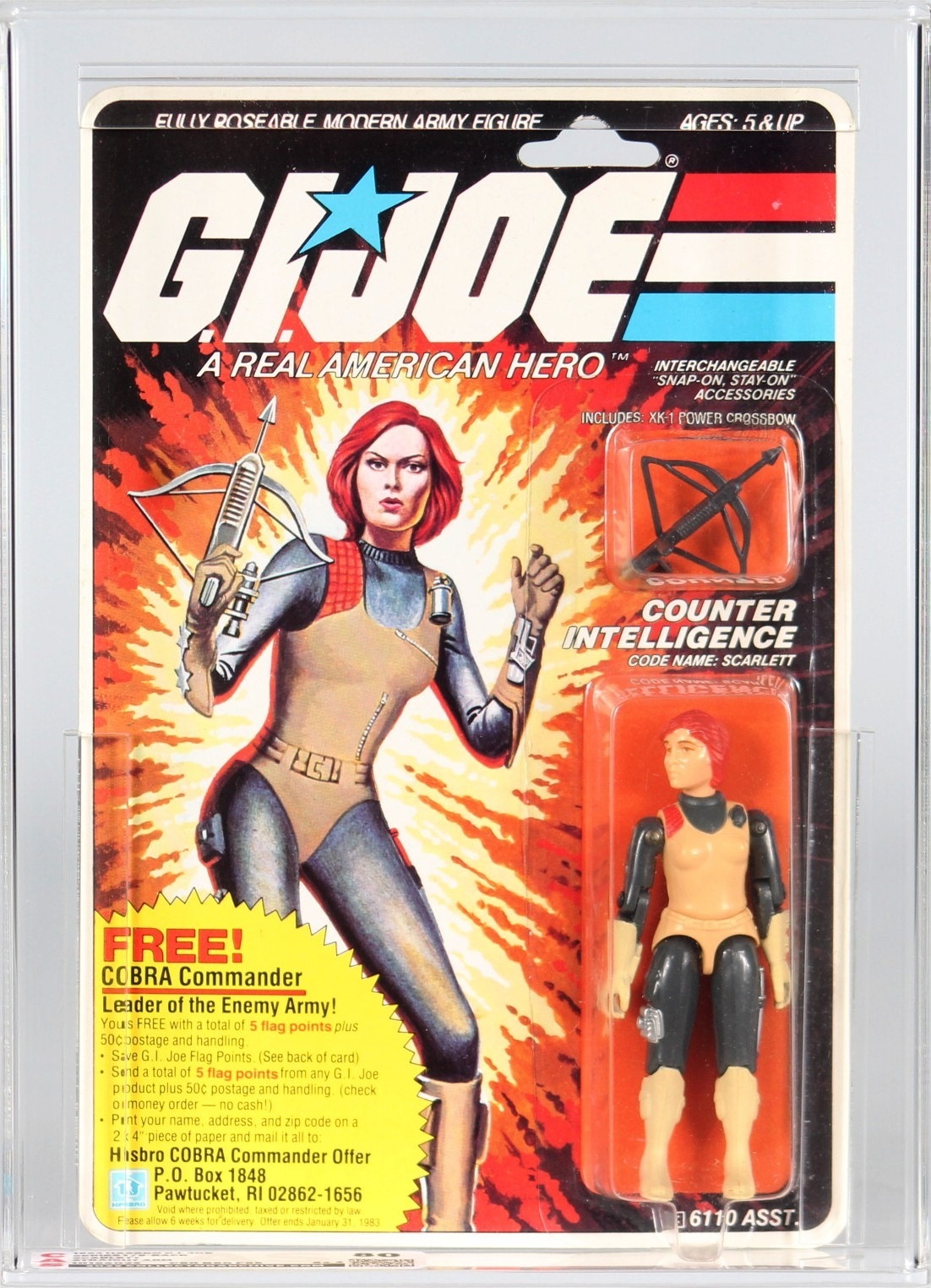 1982 Hasbro G.I. Joe Carded Action Figure - Scarlett