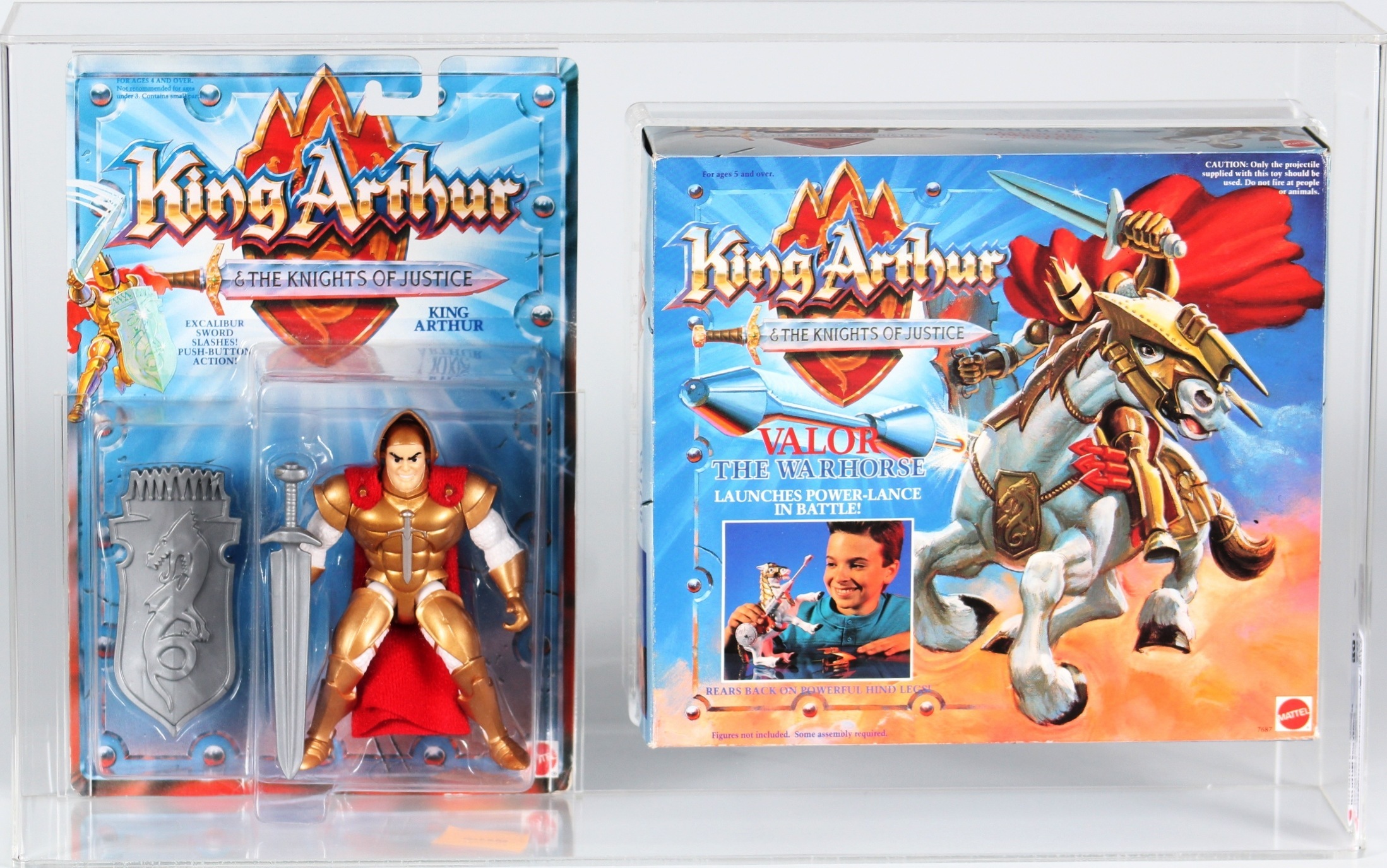 CUSTOM 1992 Mattel King Arthur and the Knights of Justice 2pc Action  Figures - King Arthur & Valor the War Horse