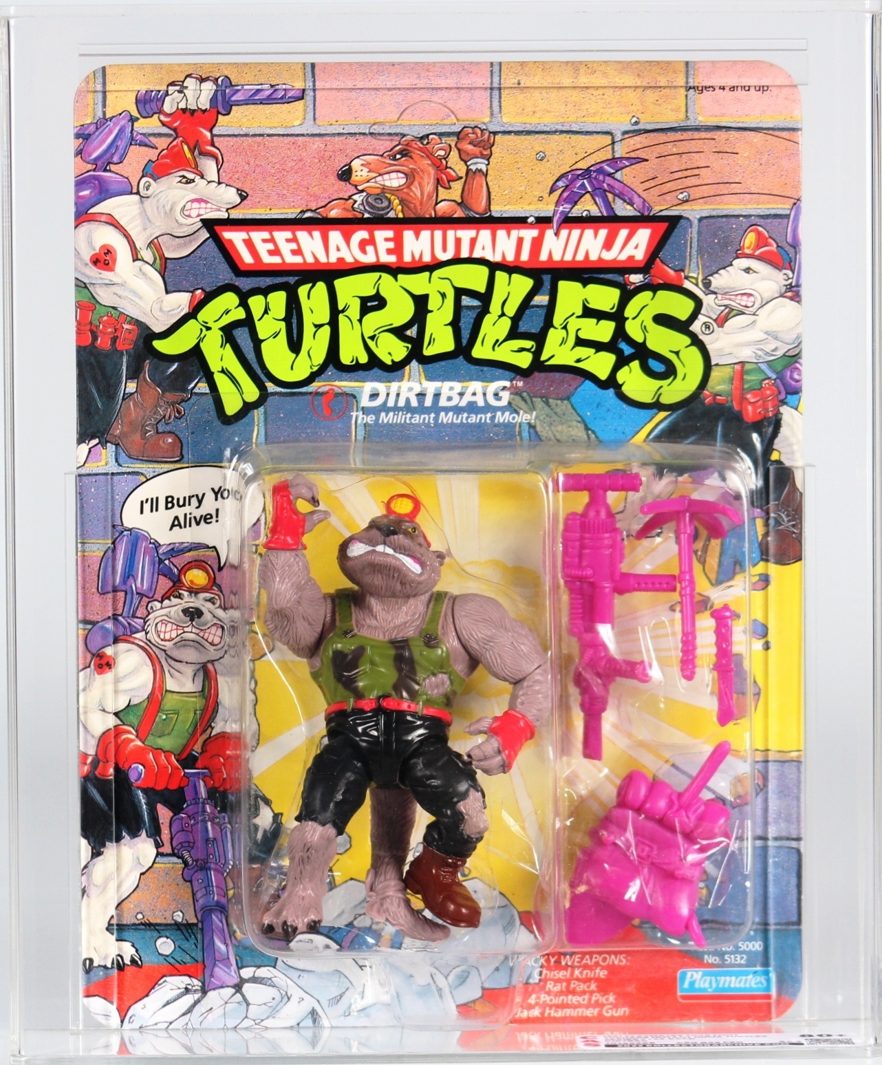 1991 Playmates Teenage Mutant Ninja Turtles Carded Action Figure - Dirtbag