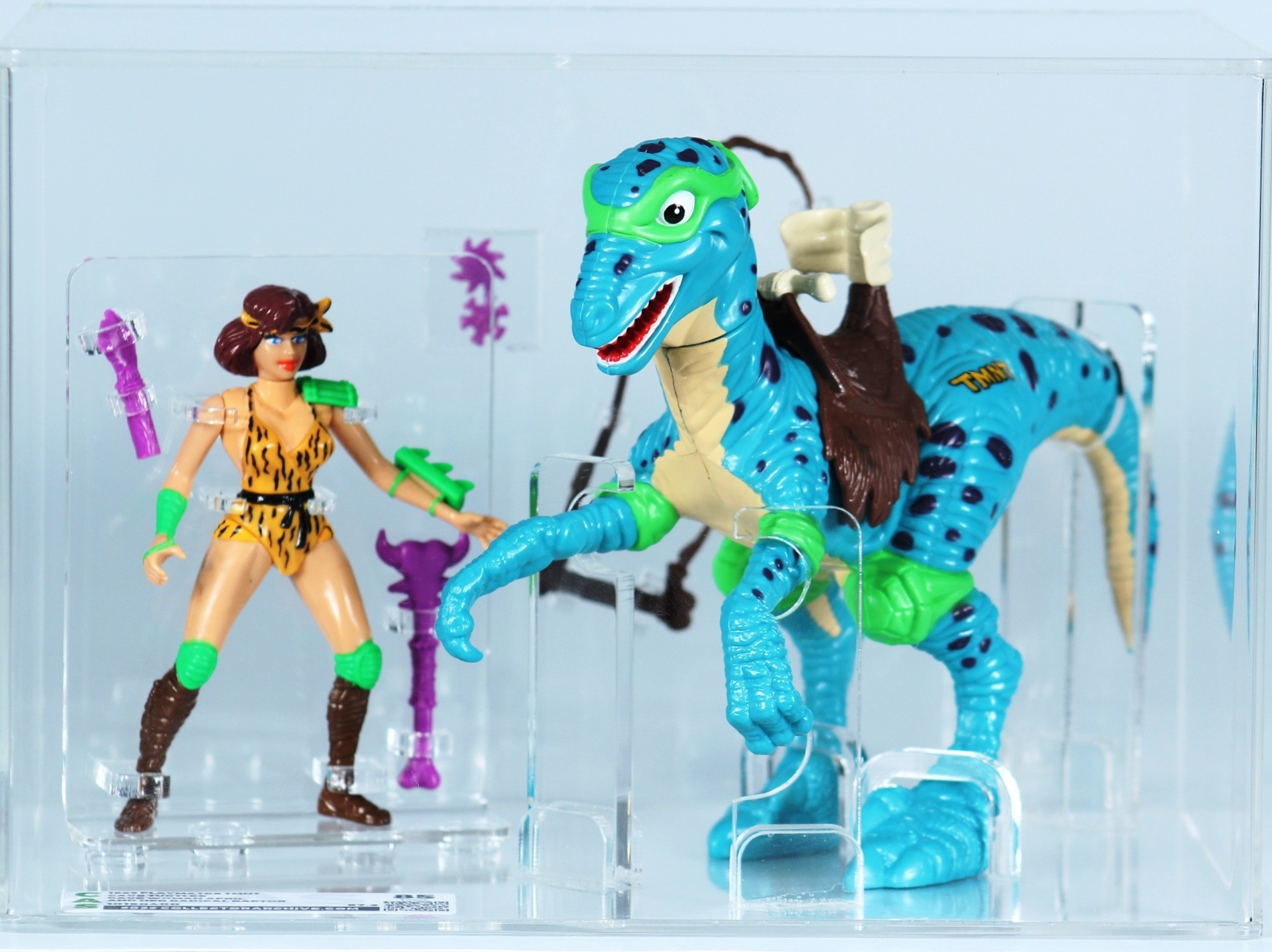 1993 Playmates Teenage Mutant Ninja Turtles Loose Playset - Cave Woman  April and Her Radical Raptor