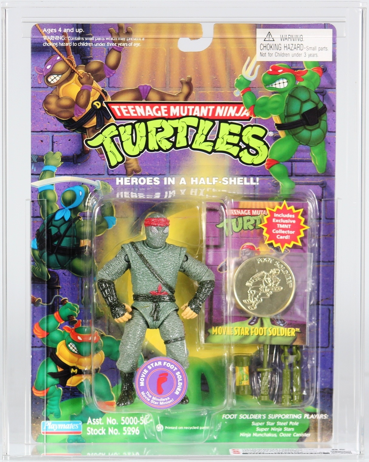 1994 Playmates Teenage Mutant Ninja Turtles Carded Action Figure 