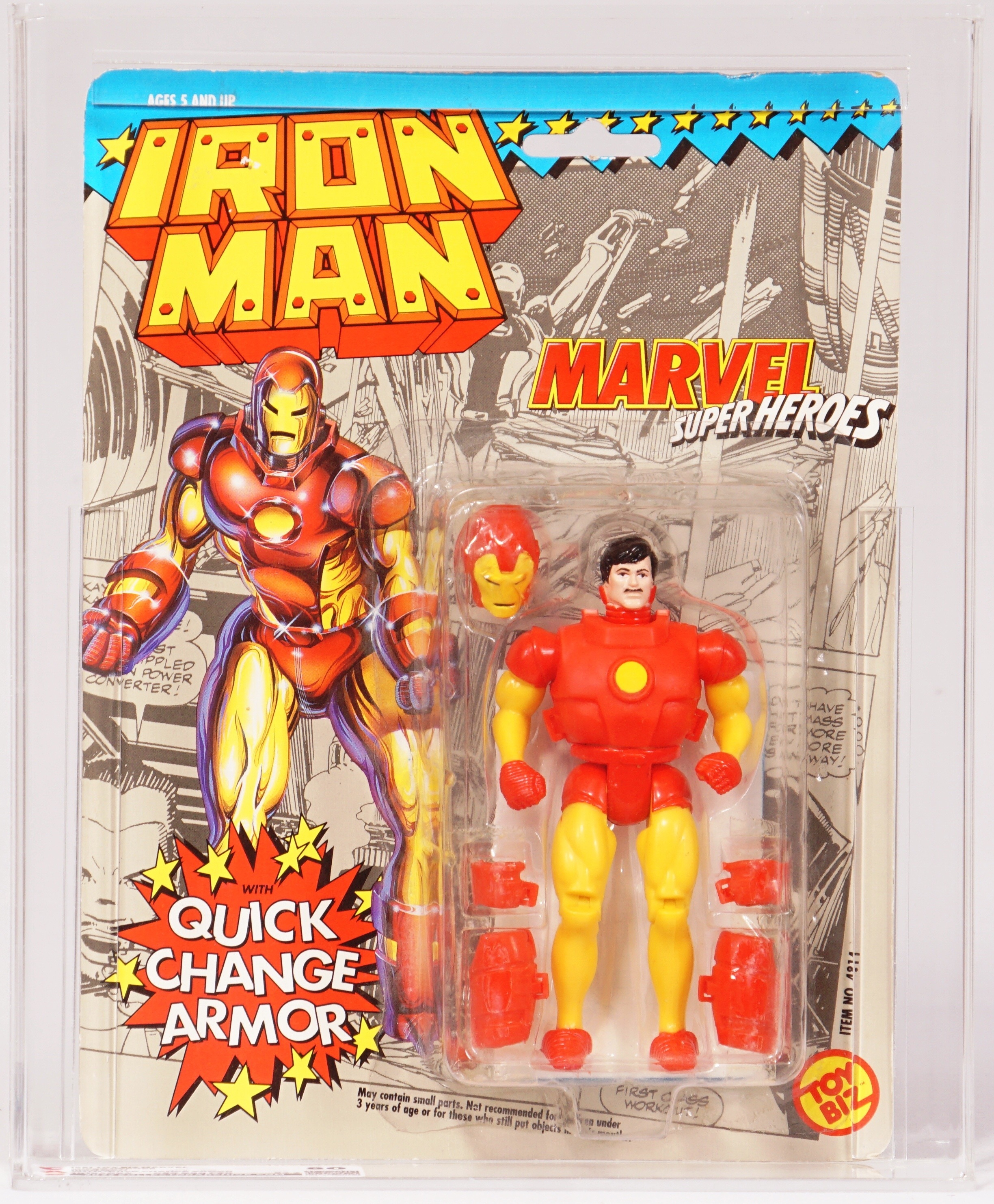 1991 Toy Biz Marvel Super Heroes Carded Action Figure - Iron Man