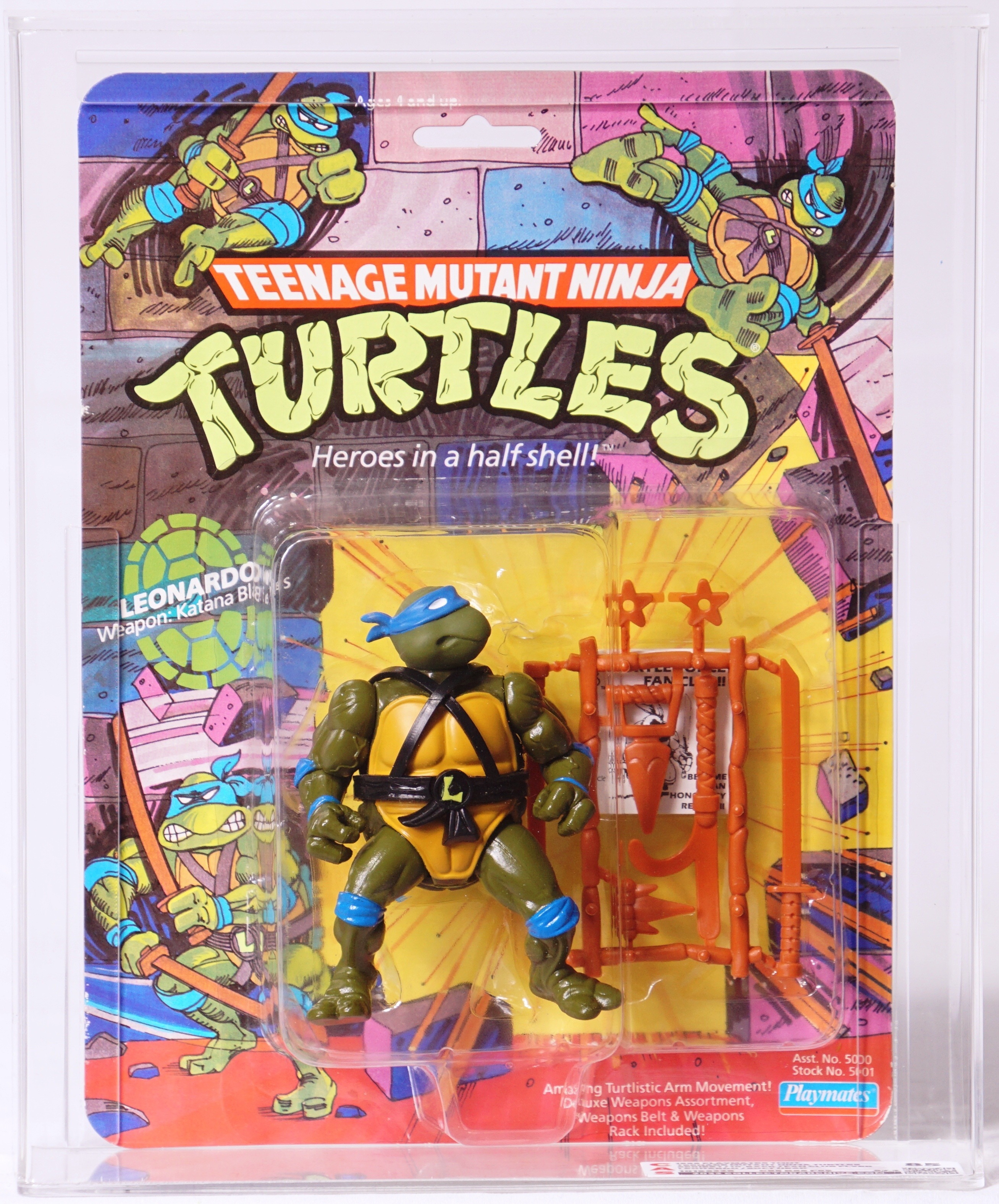 1988 Playmates Teenage Mutant Ninja Turtles Carded Action Figure - Leonardo  10 Back