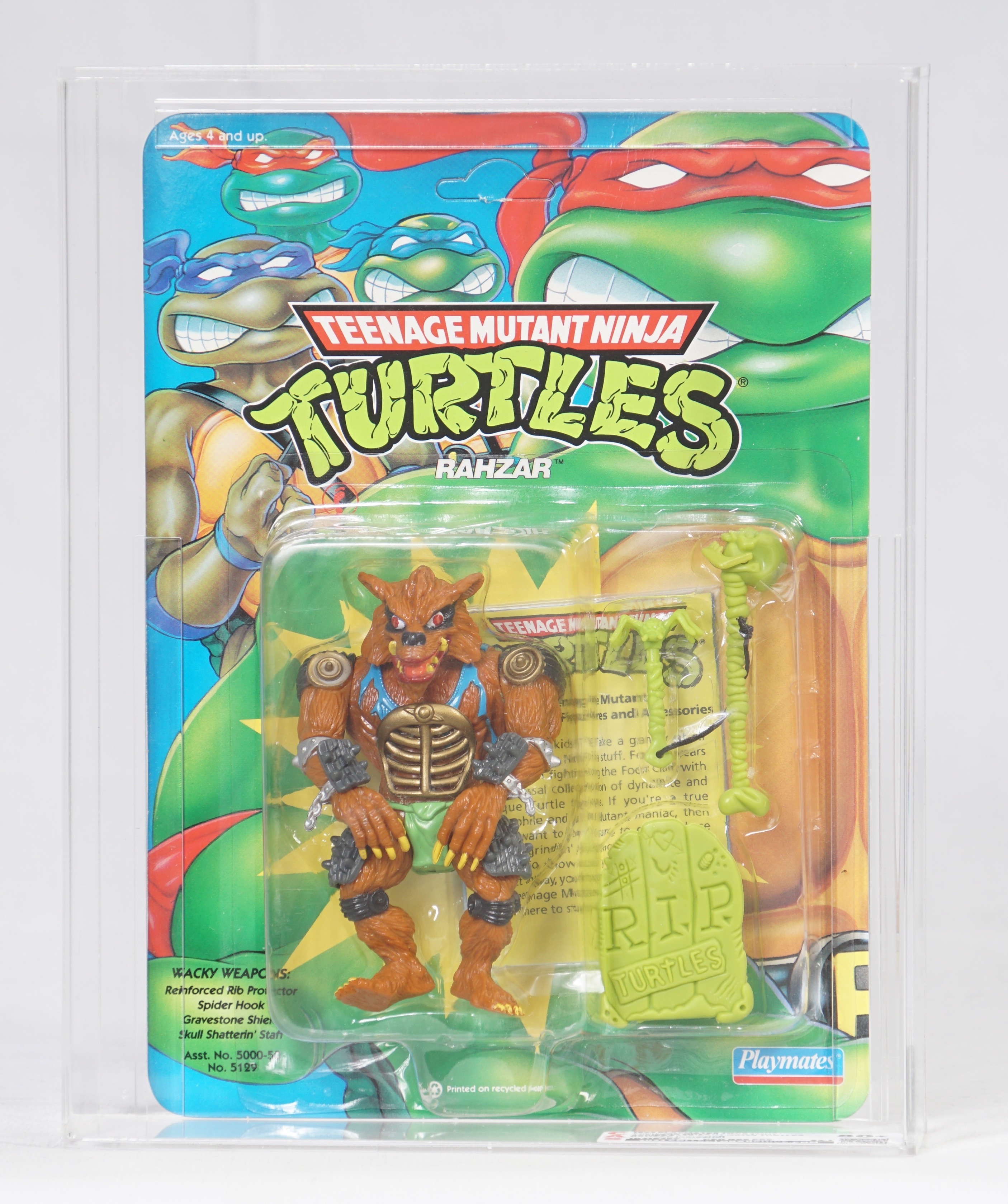 1992 Playmates Teenage Mutant Ninja Turtles Carded Action Figure - Rahzar  (Reissue)