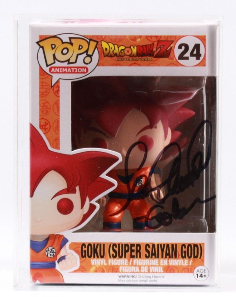 2014 Funko Pop Boxed Vinyl Figure - #24 Goku (Super Saiyan God) Funimation  Exclusive (Signed by Sean Schemmel)