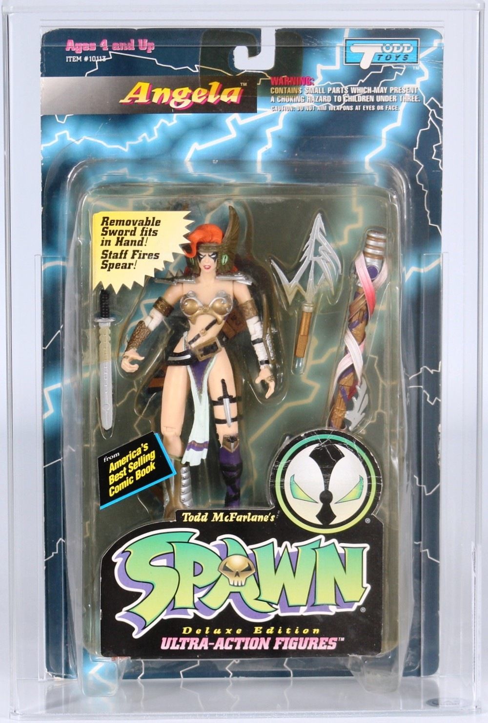 1995 McFarlane Toys Spawn Carded Action Figure - Angela (Gold/Purple)