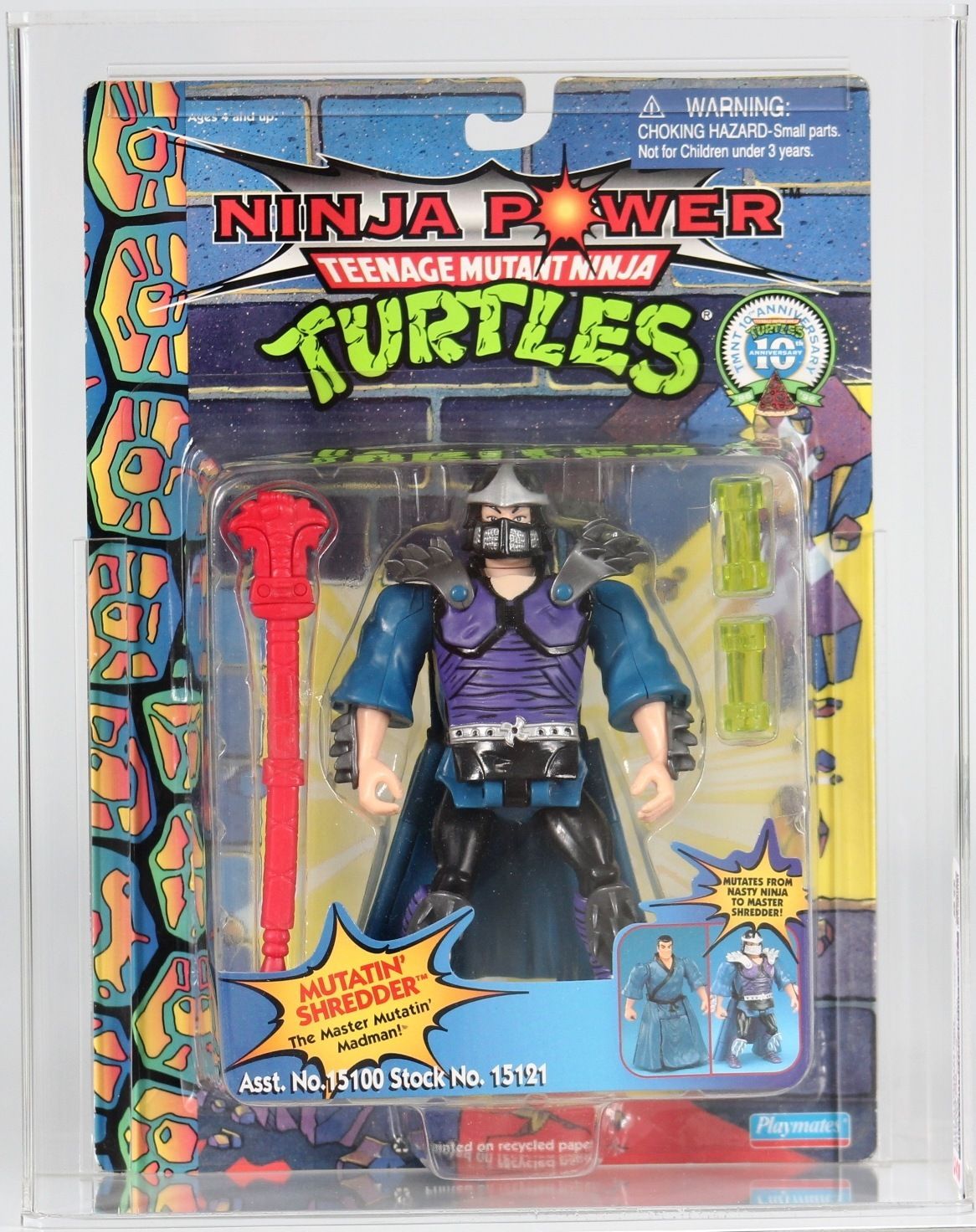 1996 Playmates Teenage Mutant Ninja Turtles Ninja Power Carded Action Figure  - Mutatin' Shredder, image size:1166x1472