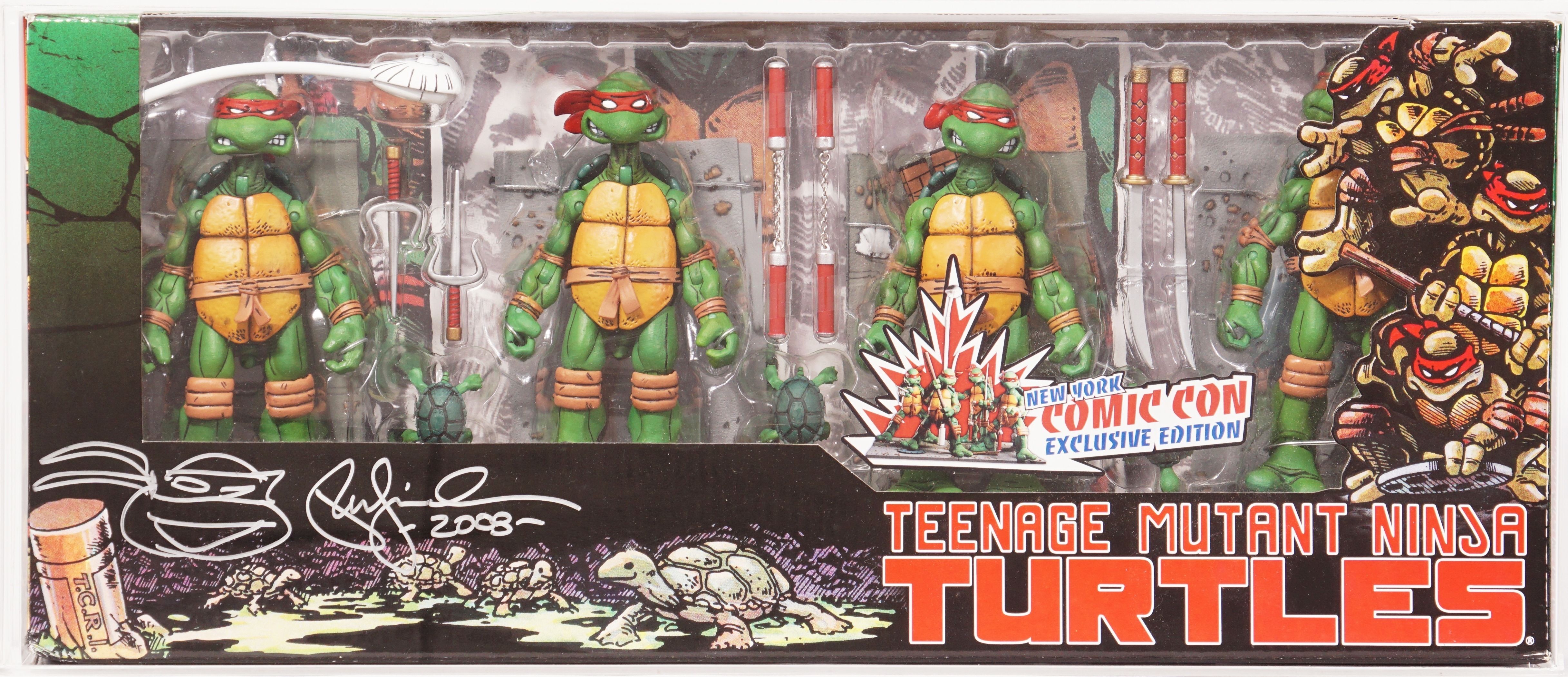 CUSTOM 2008 Neca TMNT 4-Pack Boxed Action Figures - Signed by