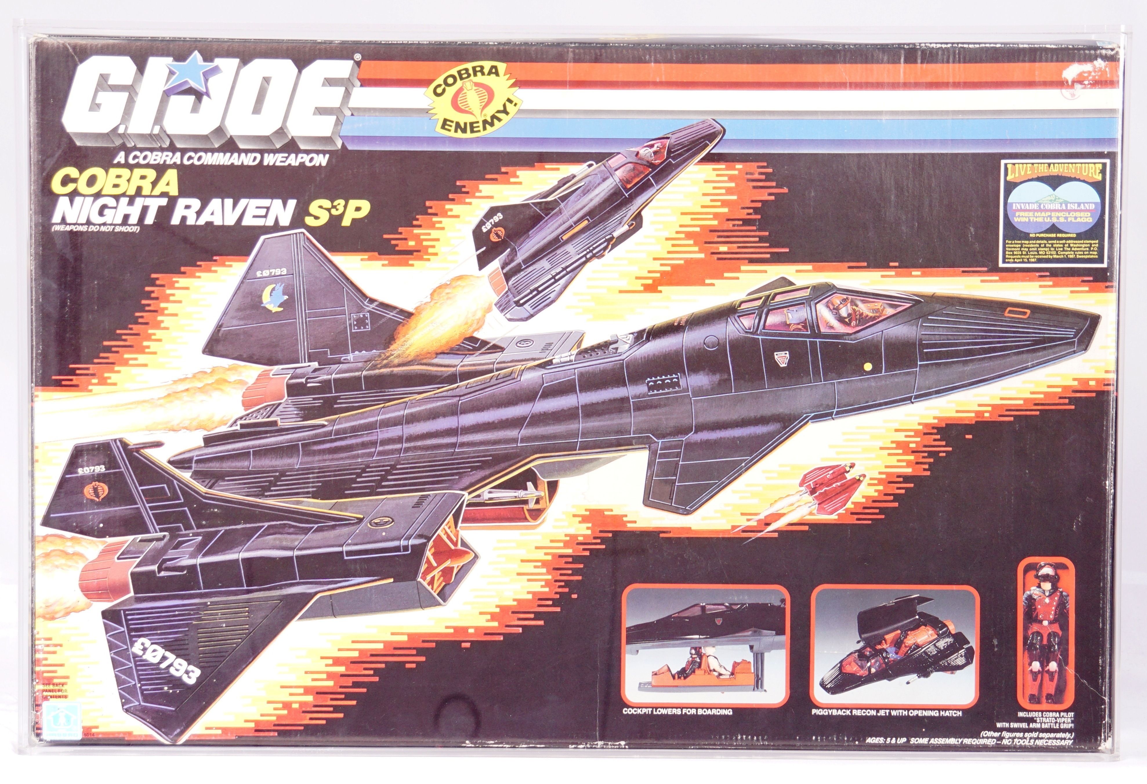 1986 Hasbro G.I. Joe Boxed Vehicle - Cobra Night Raven S3P