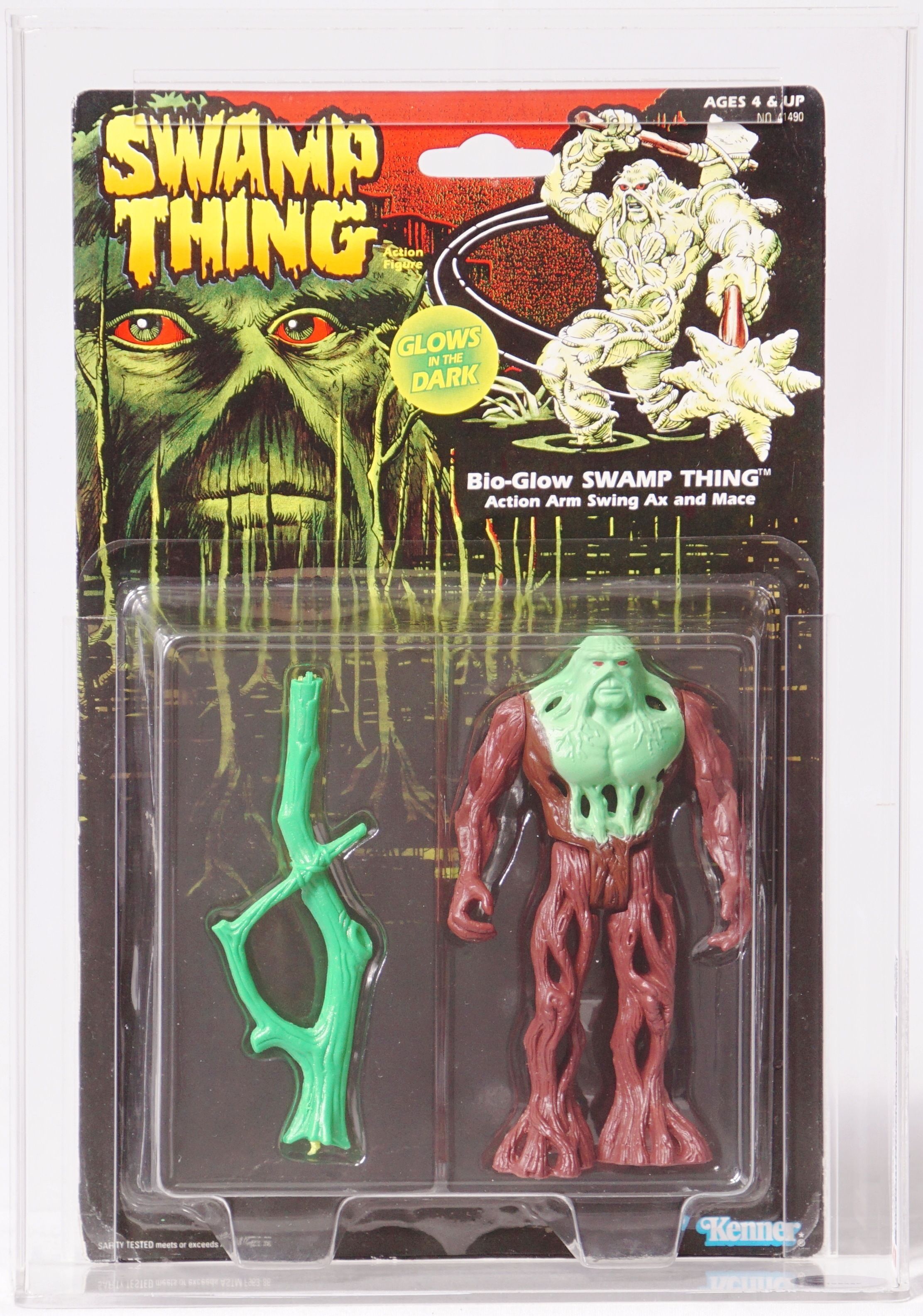 1990 Kenner Swamp Thing Carded Action Figure - Bio-Glow Swamp Thing
