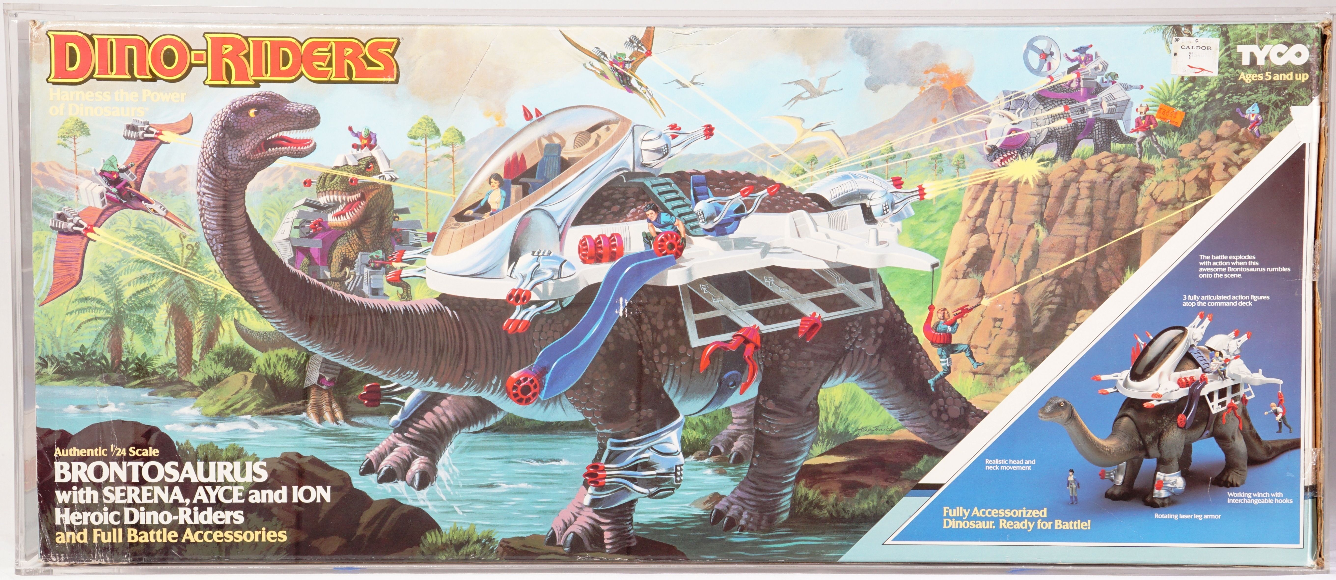 1988 Tyco Dino Riders Boxed Action Figure - Brontosaurus