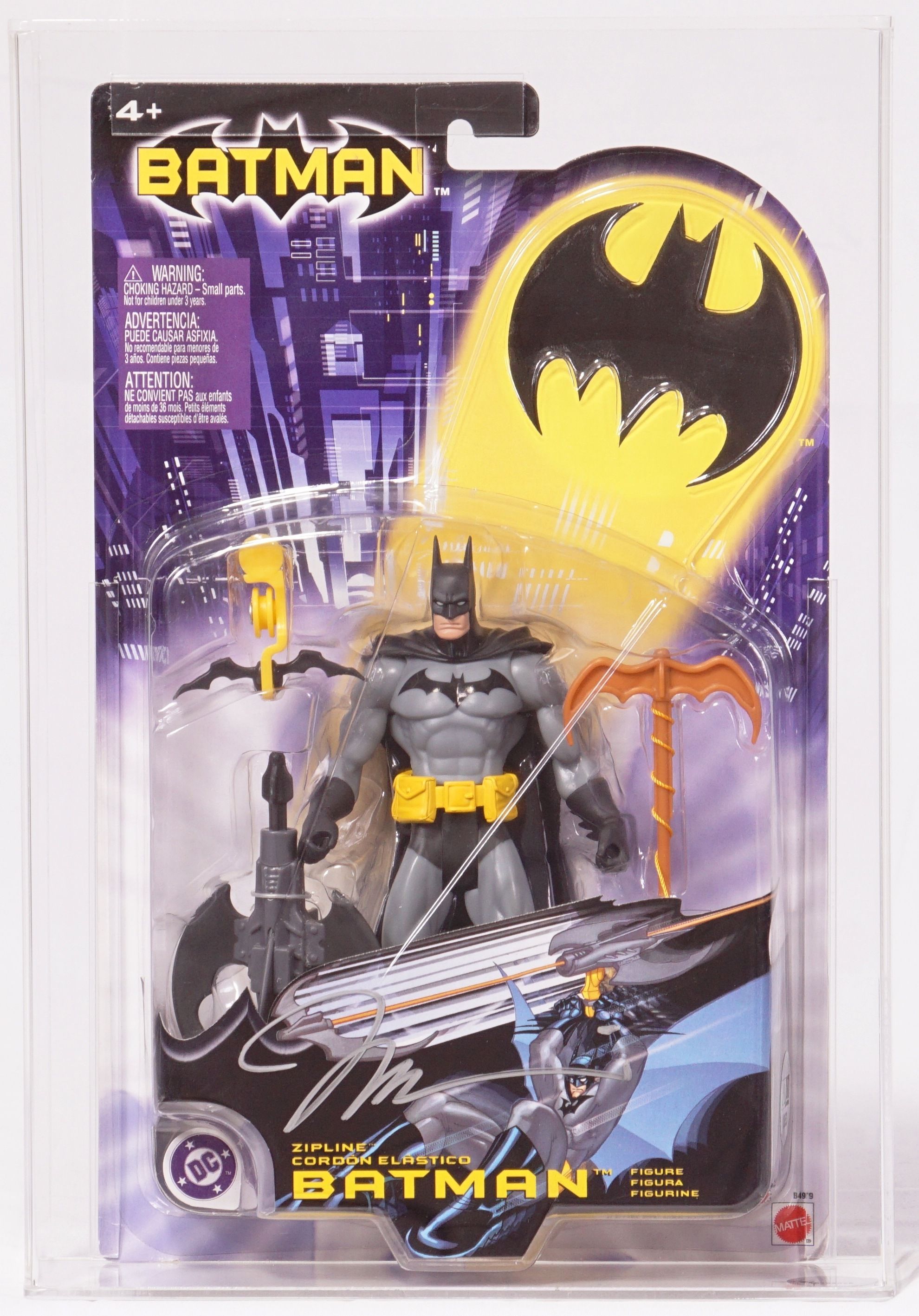 CUSTOM 2003 Mattel Batman Carded Action Figure - Batman (Zipline