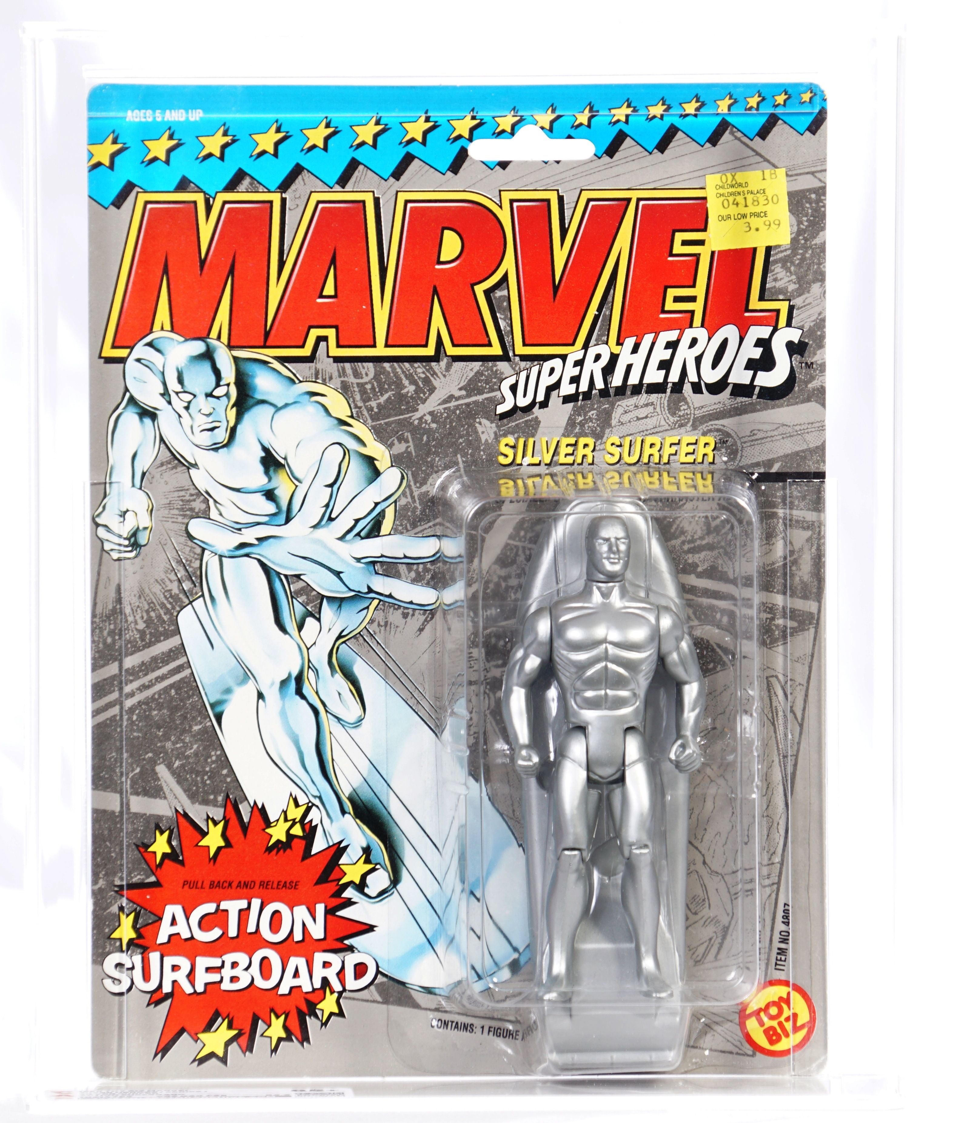 1990 Toy Biz Marvel Super Heroes Carded Action Figure - Silver Surfer