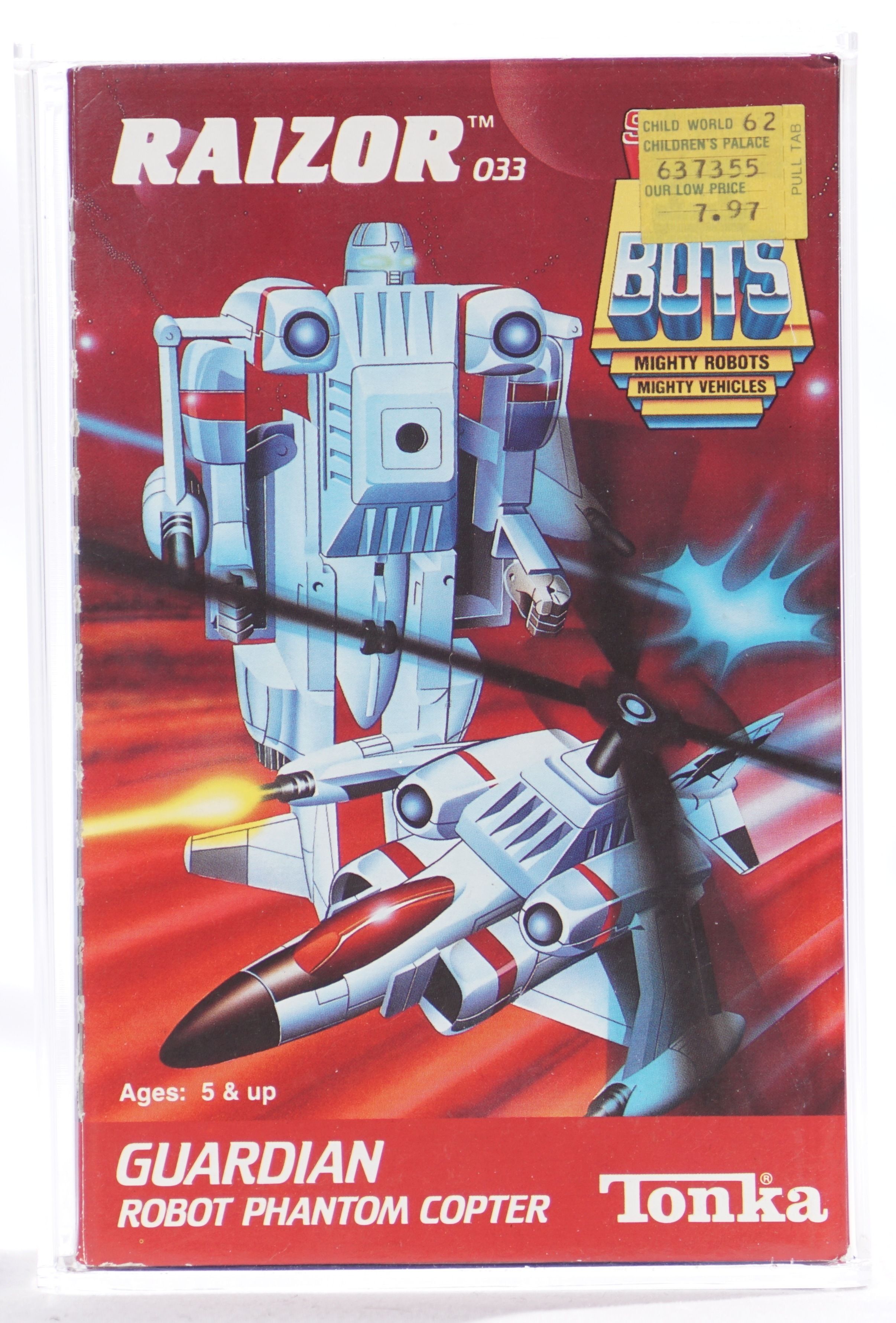 1986 Tonka Super Go Bots Boxed Vehicle - Raizor (Flap Closed)