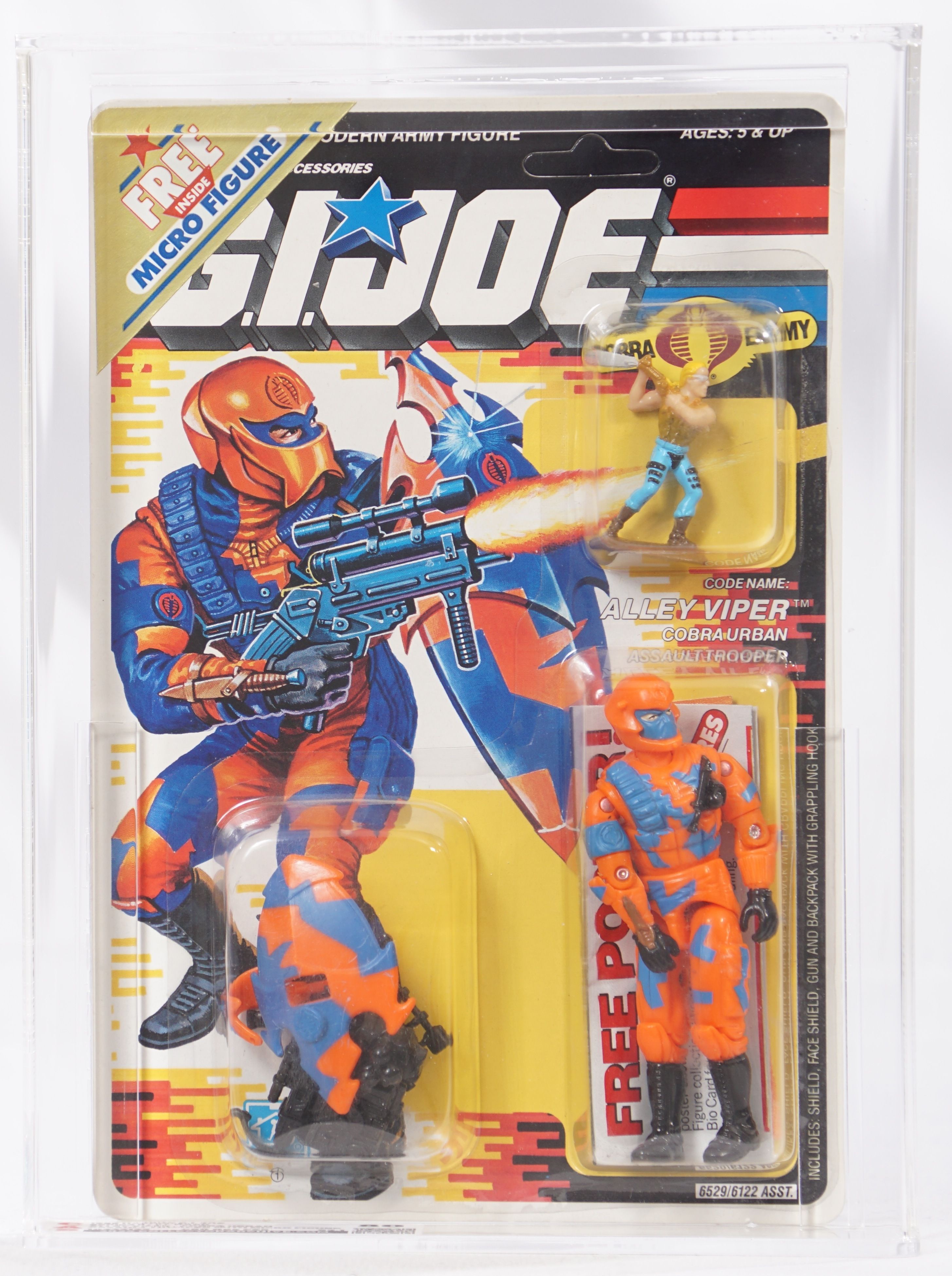 1989 Hasbro G.I. Joe Carded Action Figure - Alley-Viper with Micro