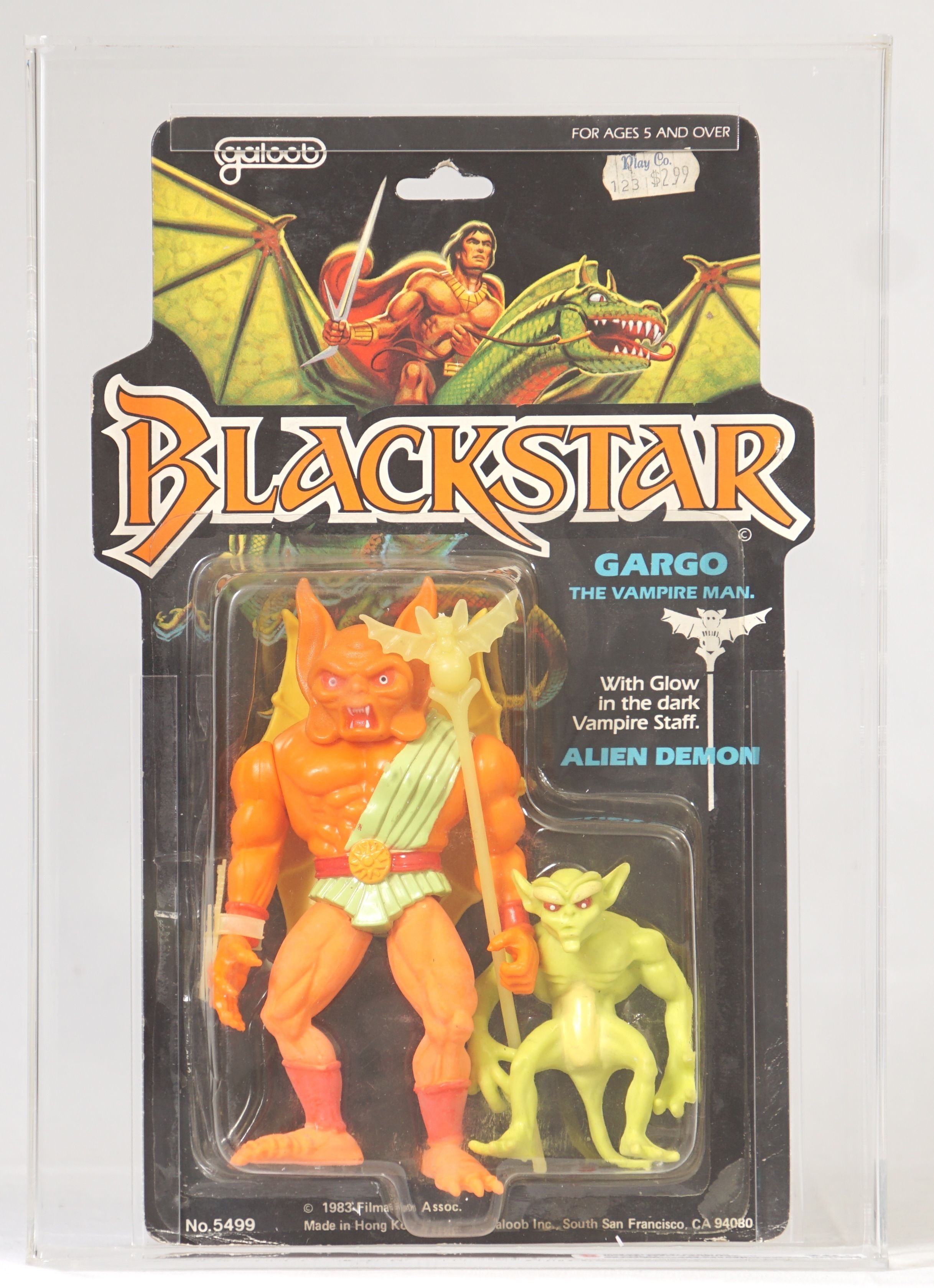 1983 Galoob Blackstar Carded Action Figure - Gargo with Alien Demon