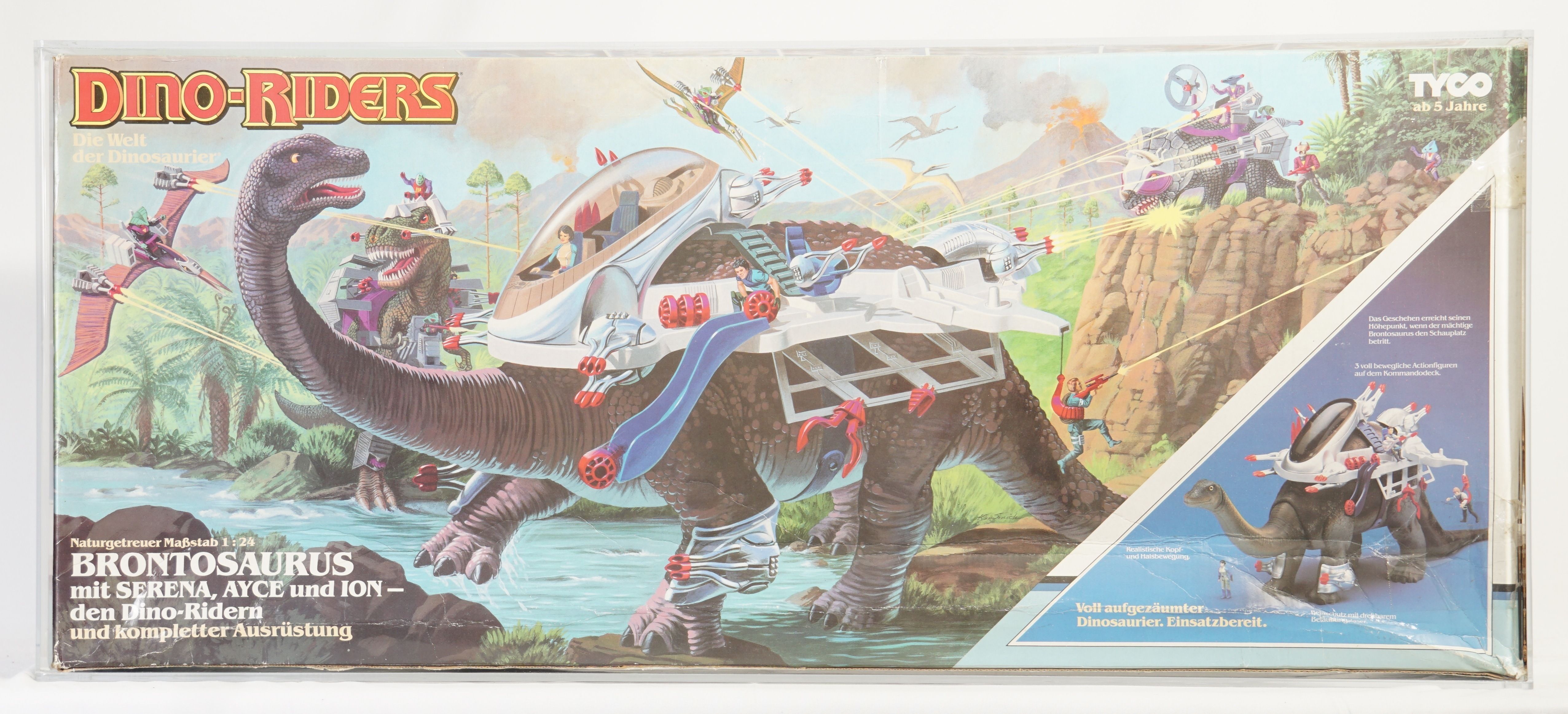 1988 Tyco Germany Dino Riders Boxed Action Figure - Brontosaurus