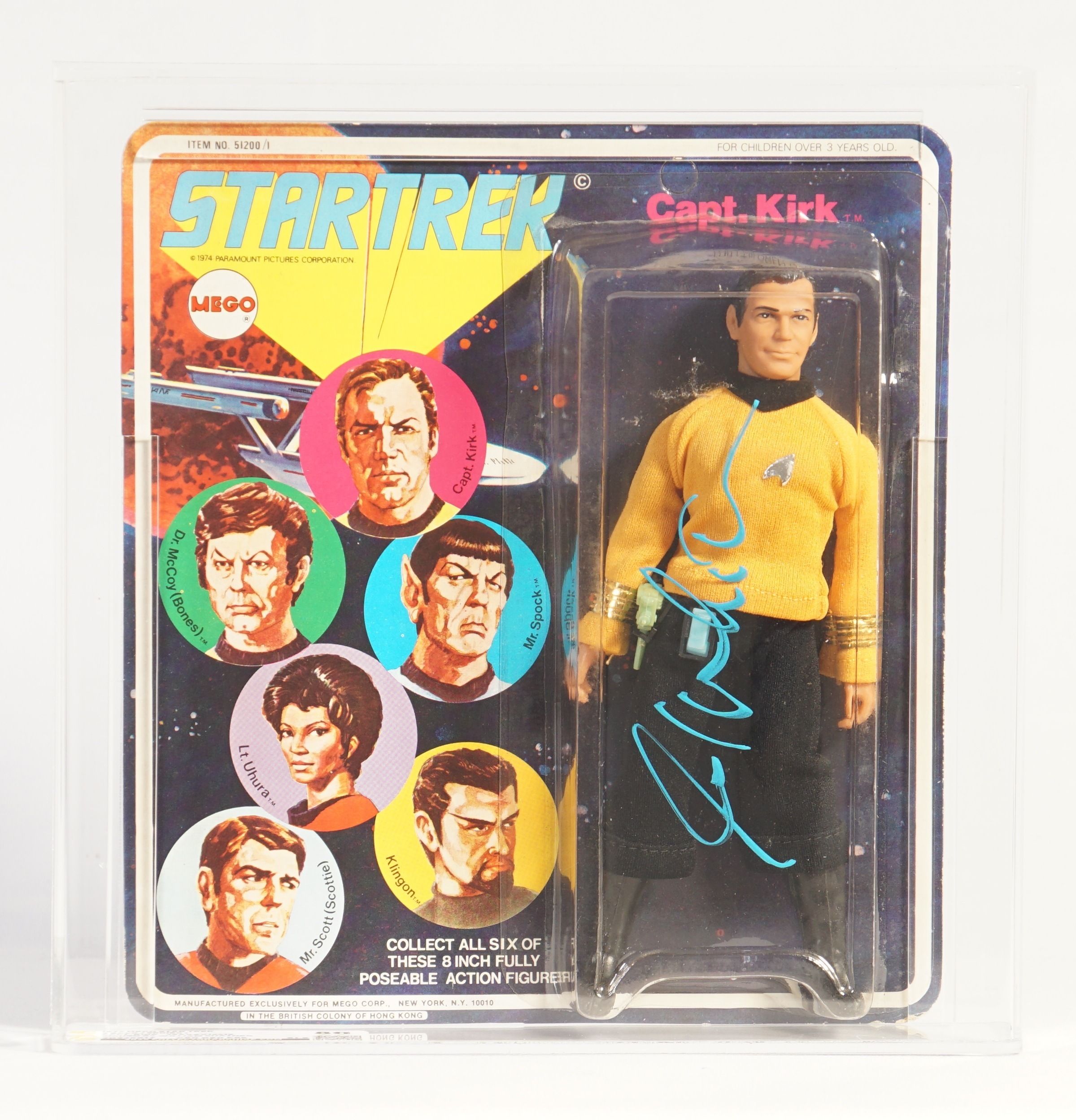 CUSTOM 1974 Mego Star Trek Carded Action Figure - Capt. Kirk