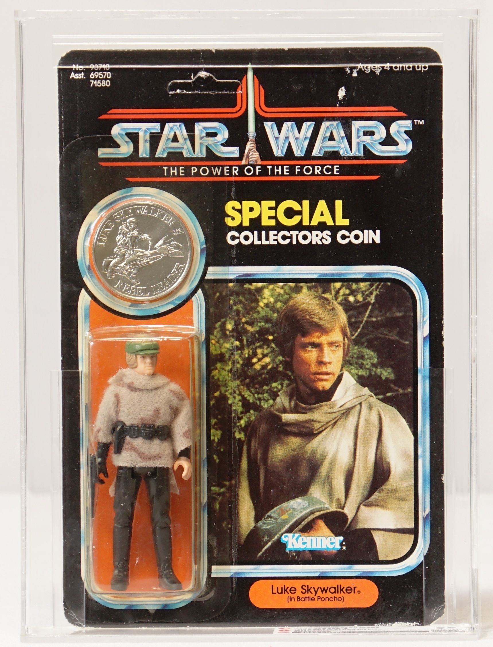 Figurine Star Wars Meccano Luke Skywalker – Poncho De Combat – Carton Trilogo (Tri Logo) D'époque