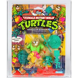 1990 Playmates Teenage Mutant Ninja Turtles Carded Action Figure - Napoleon  Bonafrog (Light Spots)