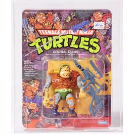 1989 Playmates Teenage Mutant Ninja Turtles Carded Action Figure - General  Traag 20 Back