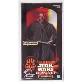 CUSTOM 1998 Hasbro Star Wars 12 Inch Series Boxed Action Figure Darth Maul Signed by Ray Park JSA COA