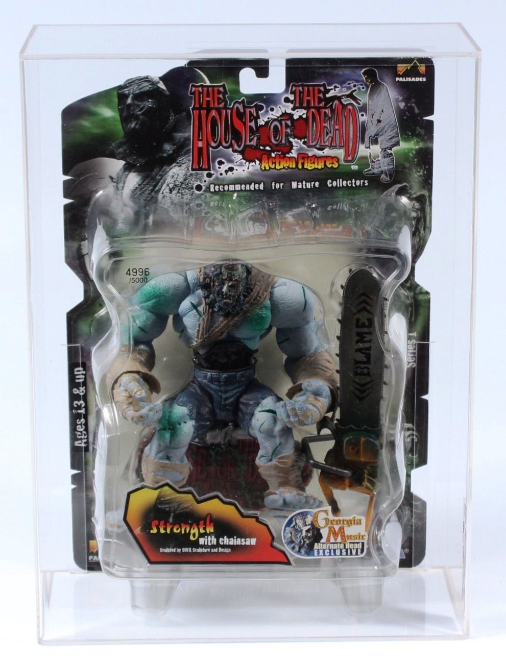 2000 Palisades Toys House of the Dead Carded Action Figure Strength Georgia Music Alternate Head Exclusive LE 5000