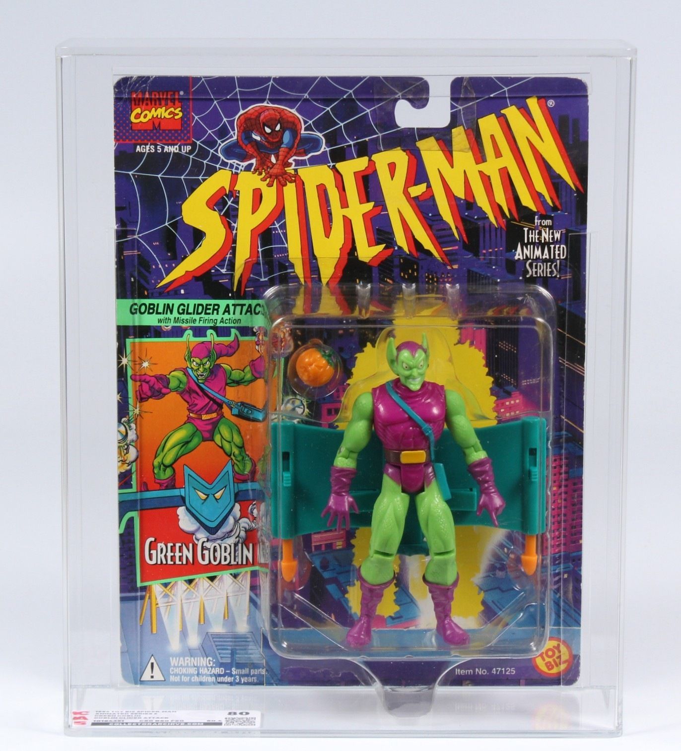 1994 Toy Biz Spider Man Animated Series Carded Action Figure Green Goblin