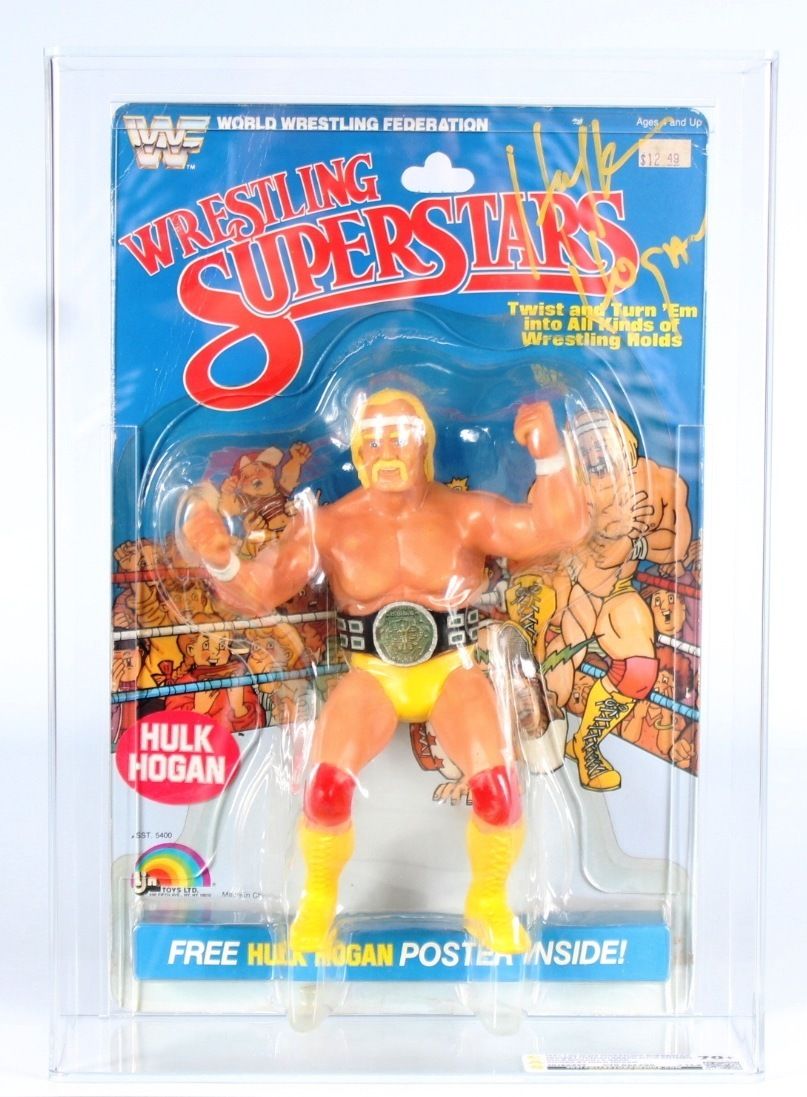 CUSTOM 1984 LJN WWF Wrestling Superstars Carded Action Figure Hulk Hogan Signed By Hullk Hogan
