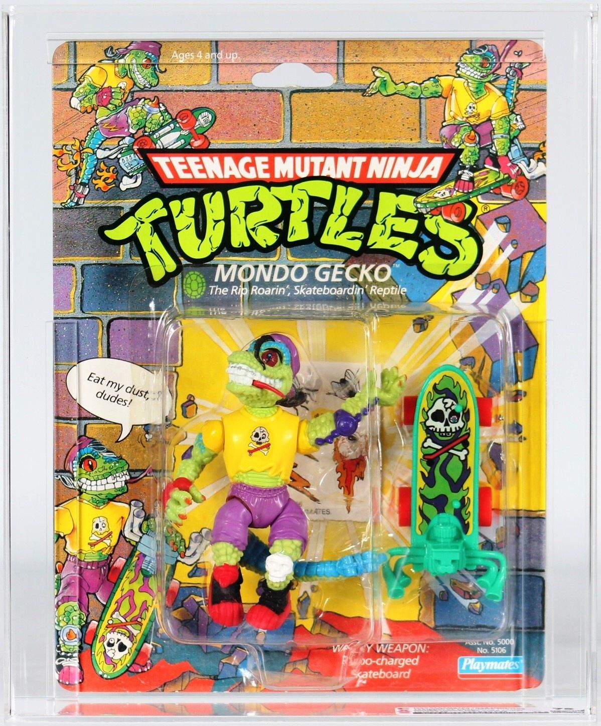 1990 Playmates Teenage Mutant Ninja Turtles Carded Action Figure - Mondo  Gecko (Red Knee Spike)