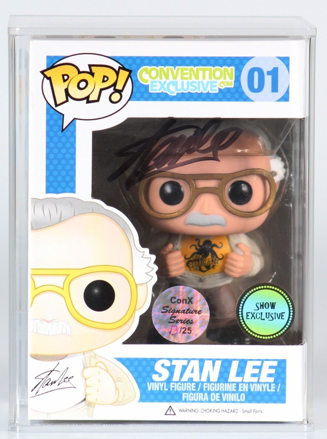 2013 Funko Pop Boxed Vinyl Figure - #01 ConX Signature Series Stan Lee  (Signed by Stan Lee) JSA COA