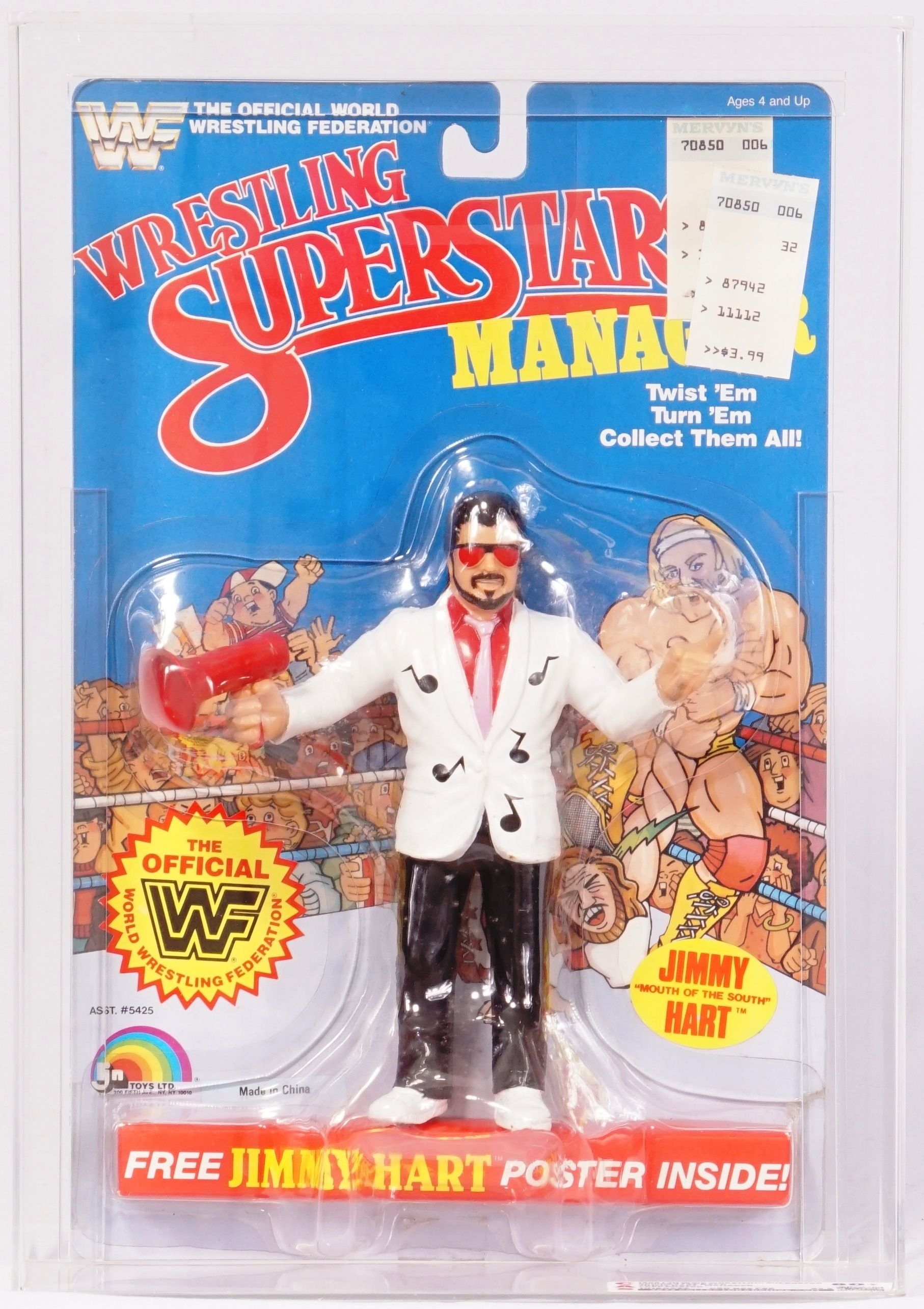 1986 LJN WWF Wrestling Superstars Carded Action Figure - Jimmy Hart
