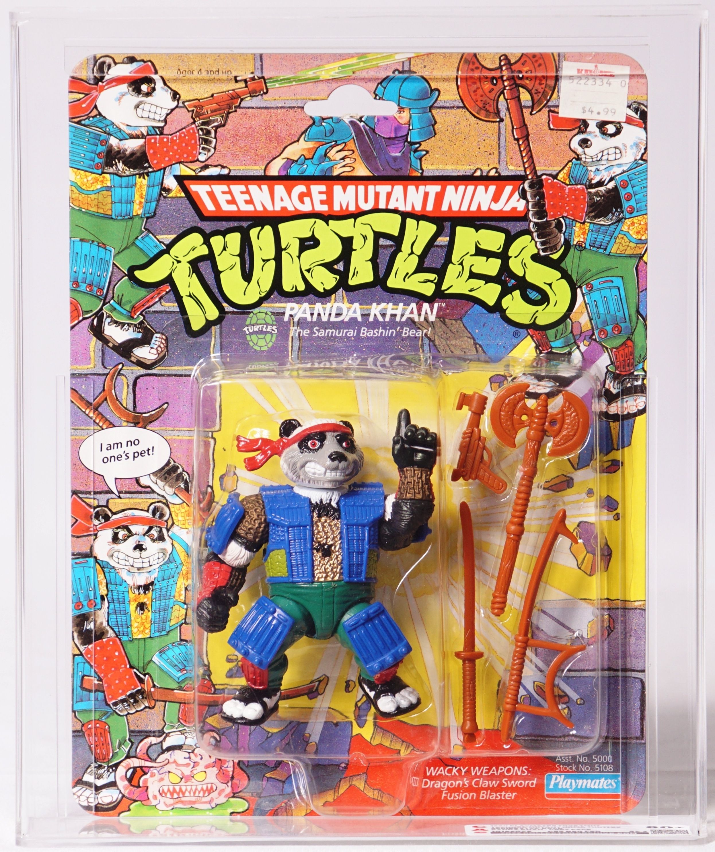 1990 Playmates Teenage Mutant Ninja Turtles Carded Action Figure Panda Khan