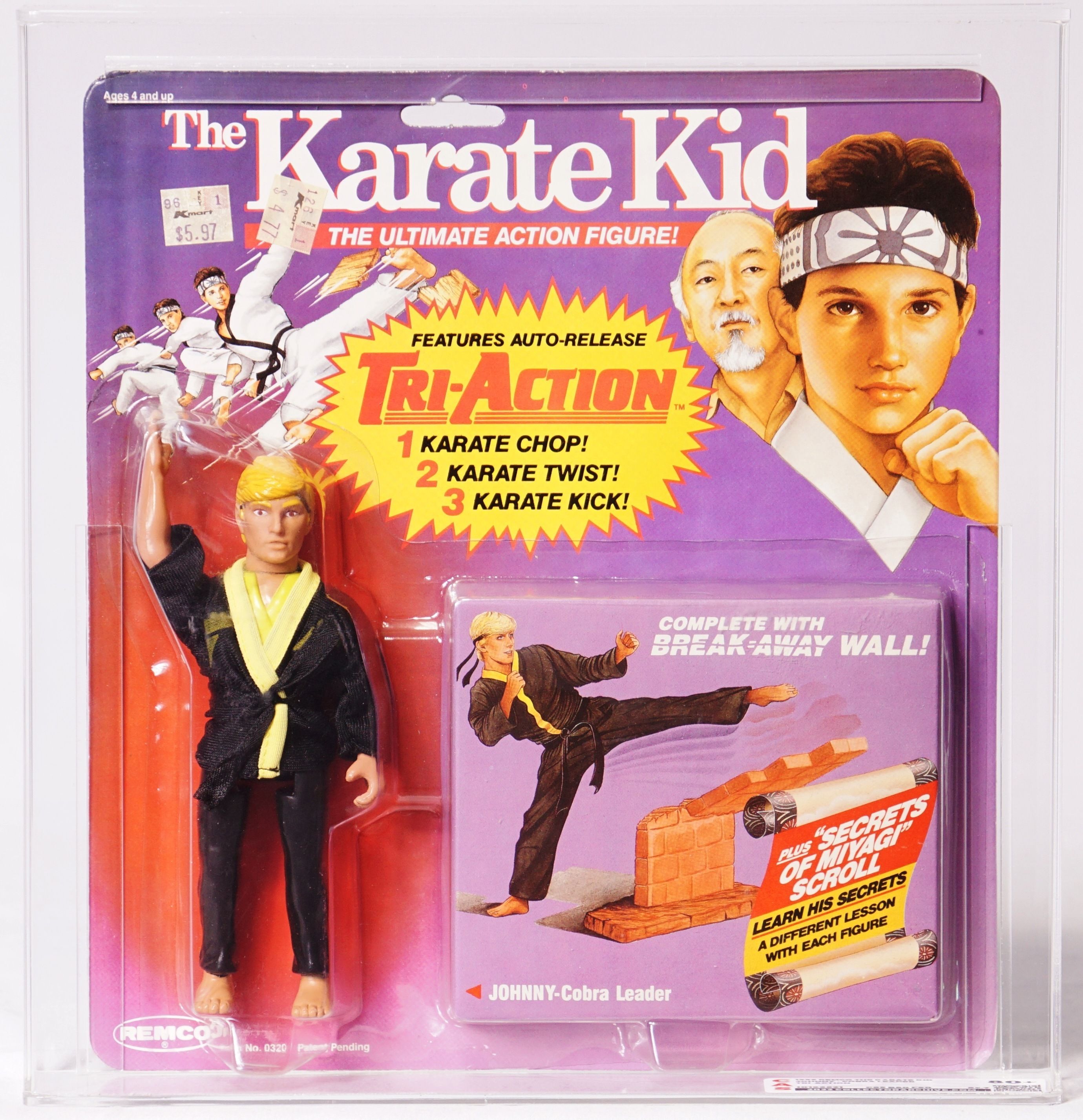 1986 Remco Carded Karate Kid Action Figure Johnny Cobra Leader