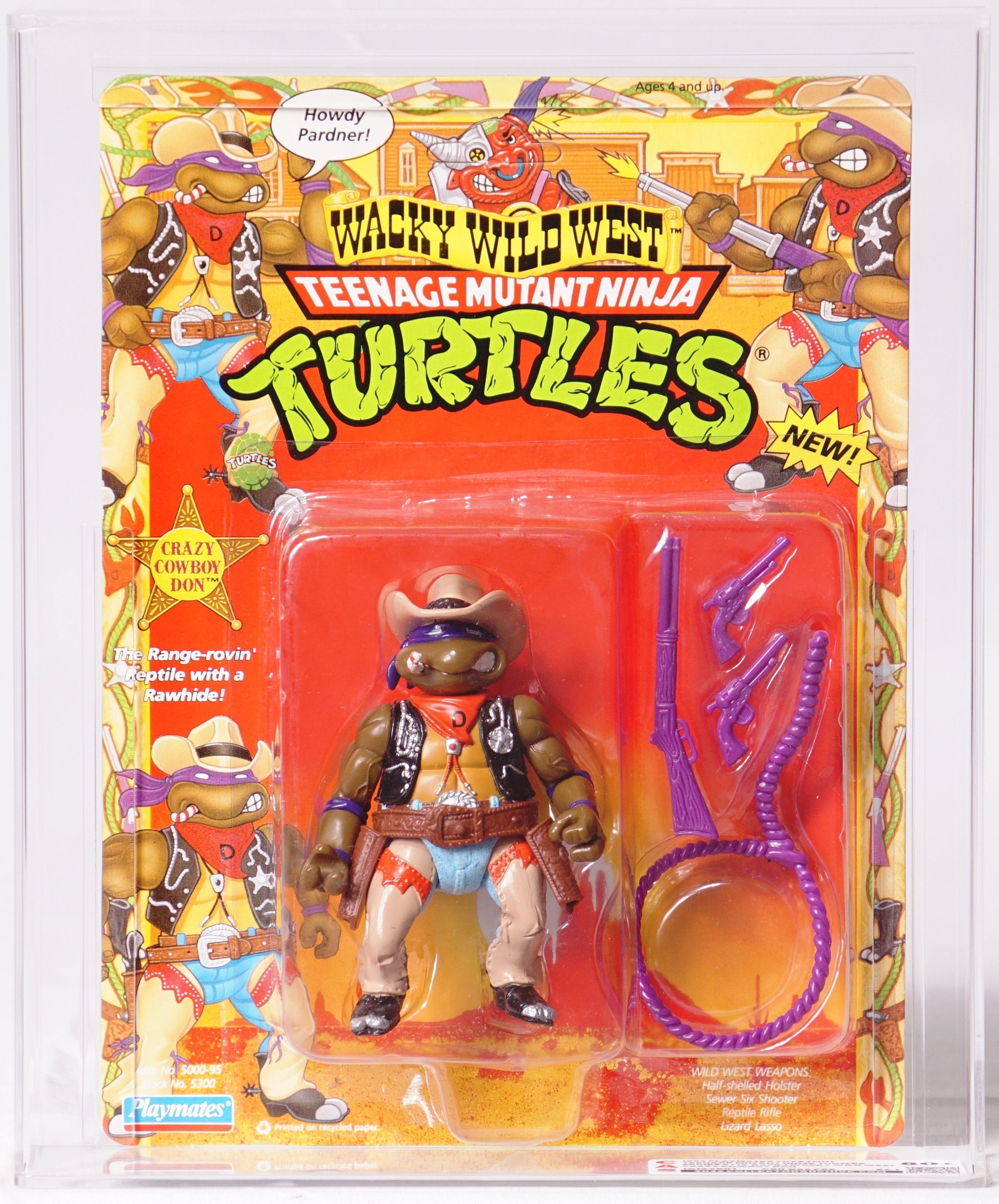 1992 Playmates Teenage Mutant Ninja Turtles Carded Action Figure - Wacky  Wild West Crazy Cowboy Don