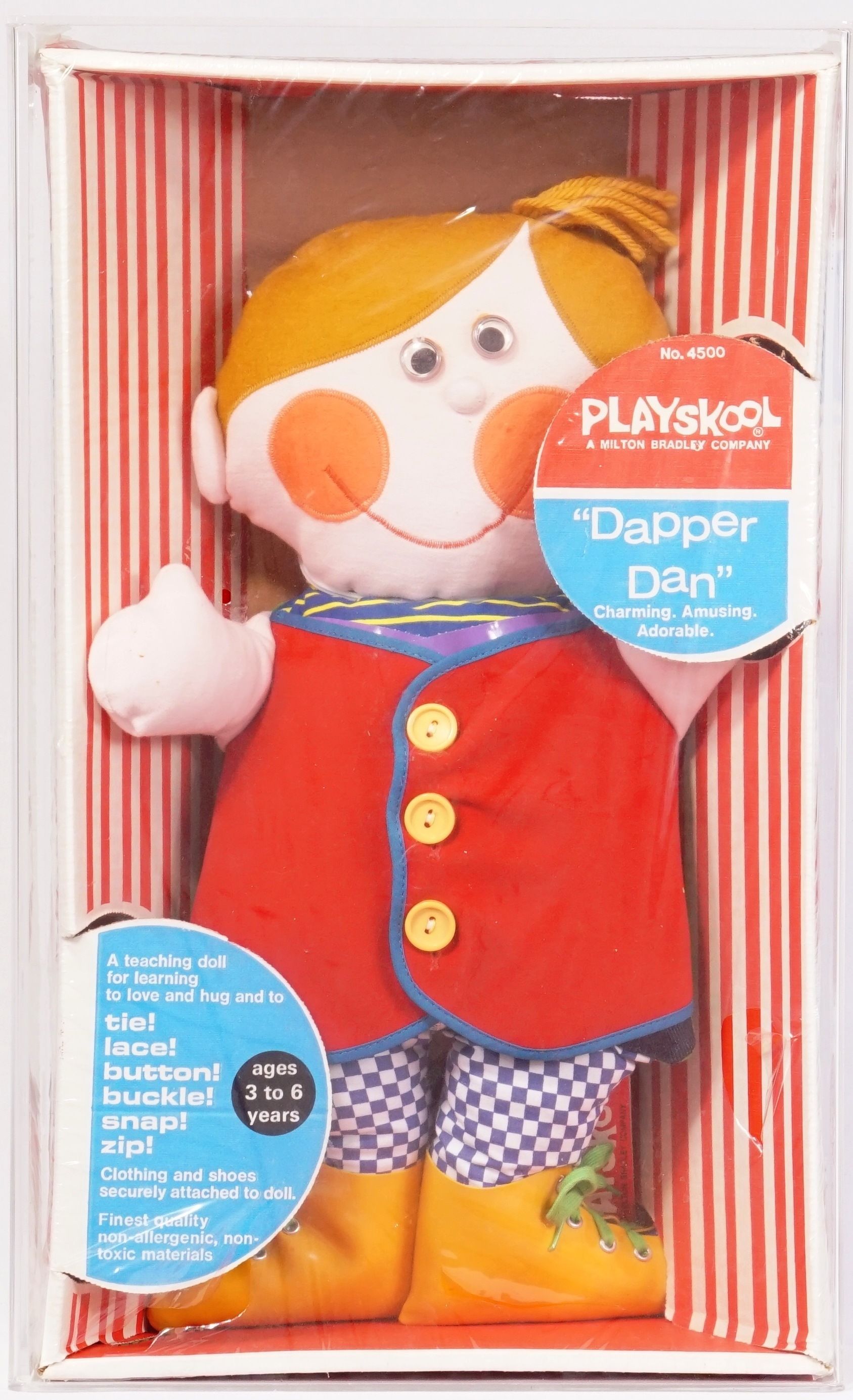 1971 Playskool Milton Bradley Boxed Teaching Doll Dapper Dan