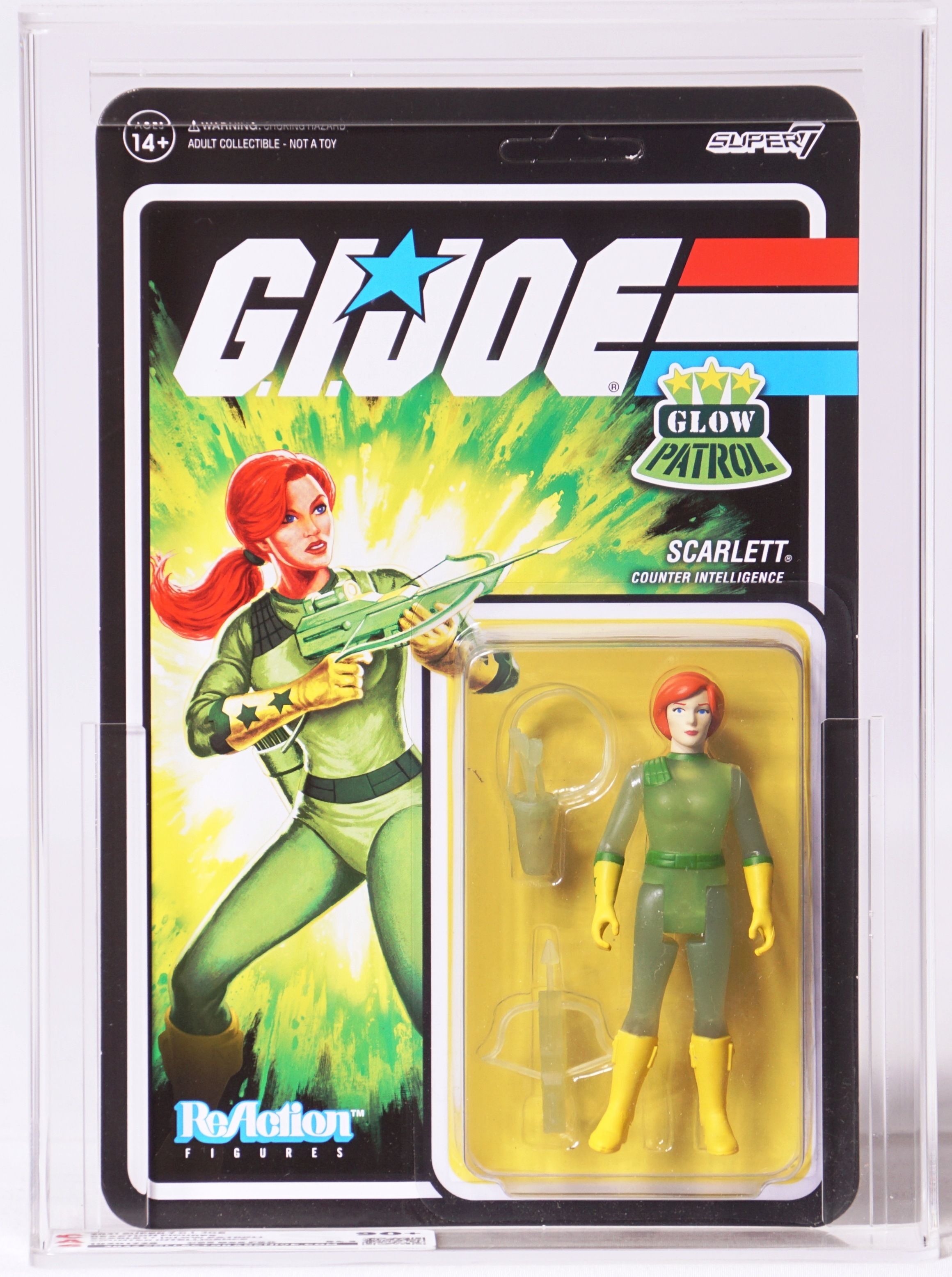 2021 Super 7 G.I. Joe 3.75 Inch ReAction Carded Action Figure - Scarlett  (Glow Patrol)