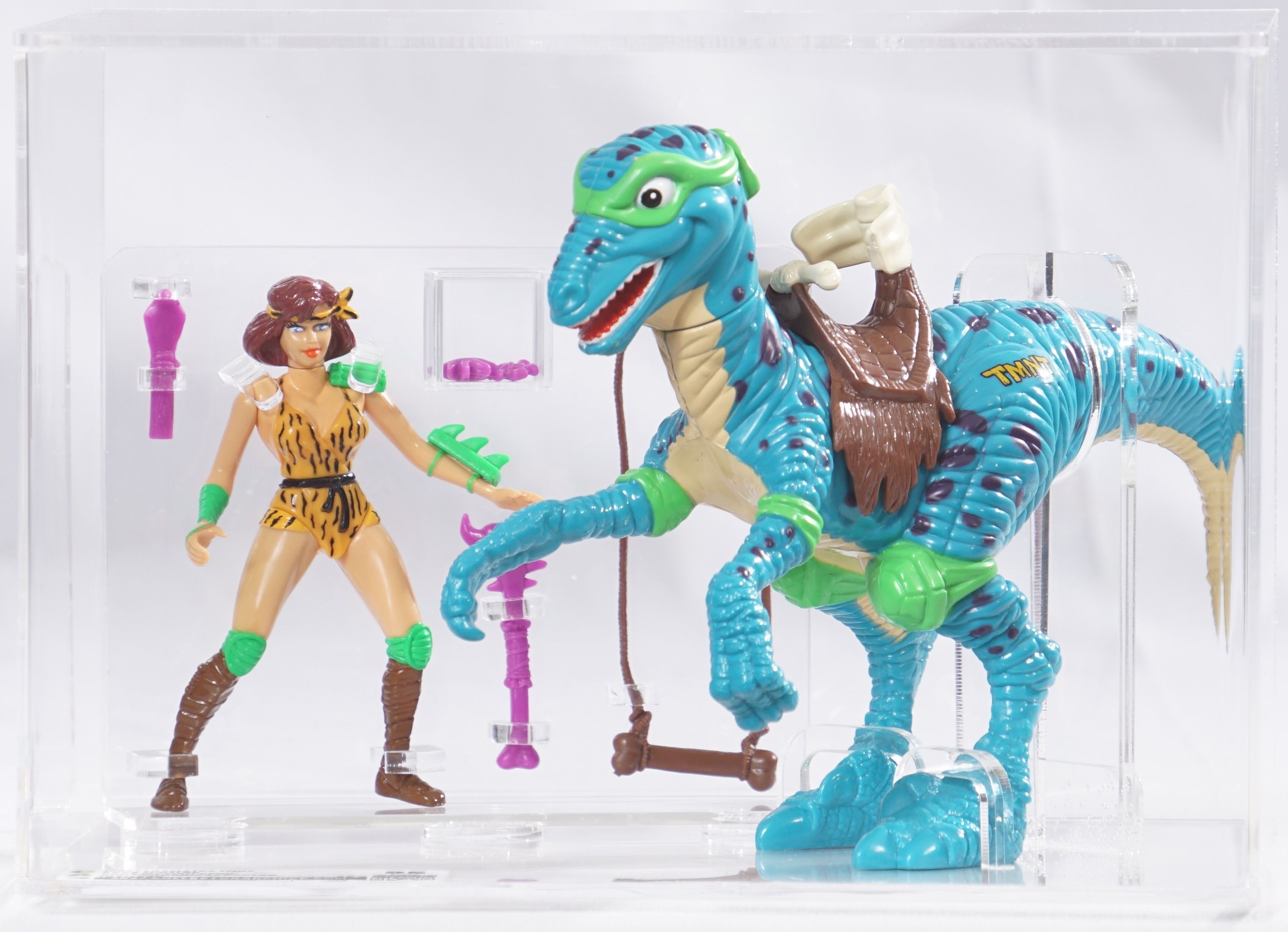 TMNT 1994 Cave-Woman April And Radical Raptor (Mint; Rare