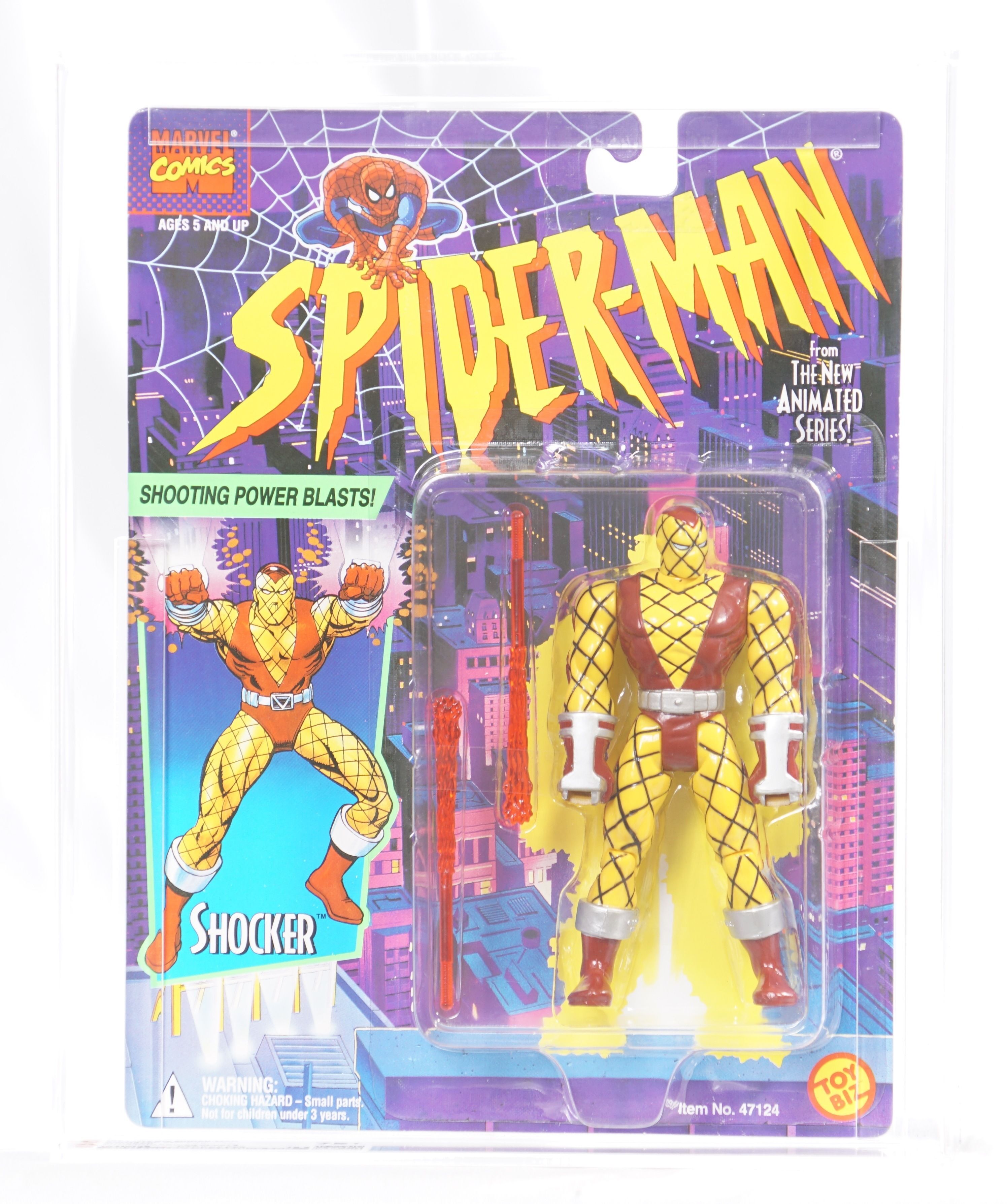 1994 Toy Biz Spider-Man Animated Series Carded Action Figure - Shocker