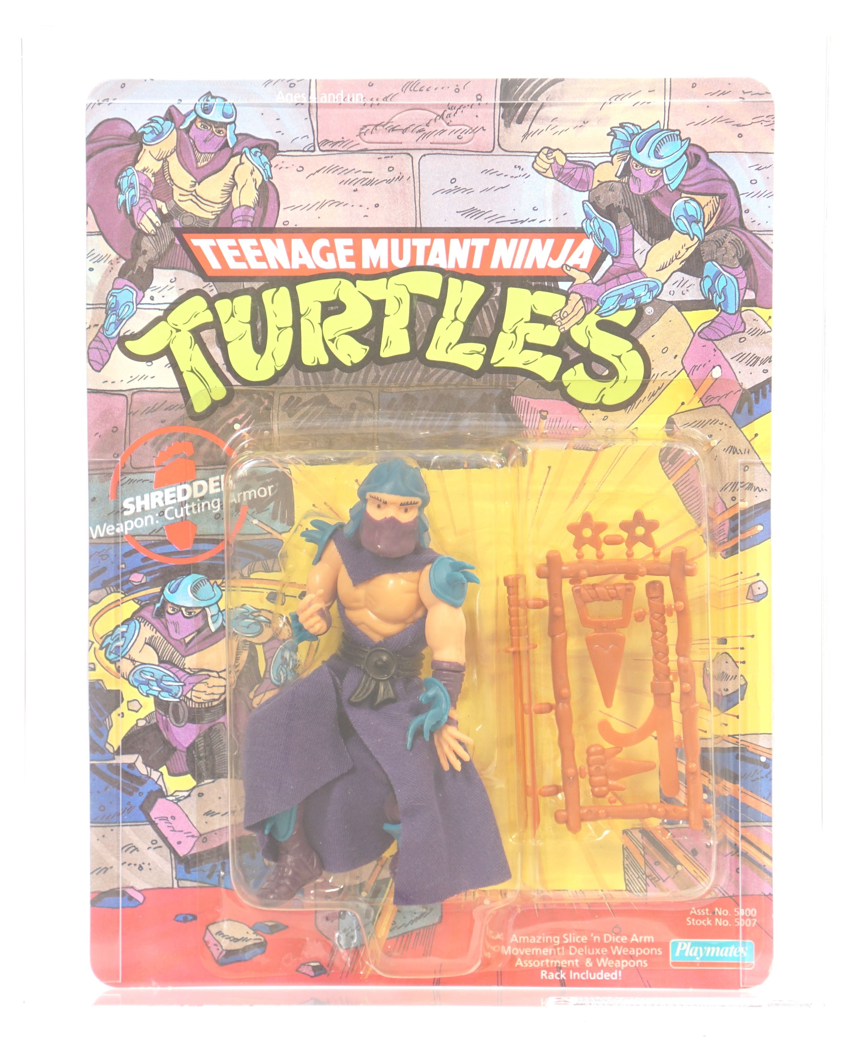 1988 Playmates Teenage Mutant Ninja Turtles Carded Action Figure Shredder 10 Back