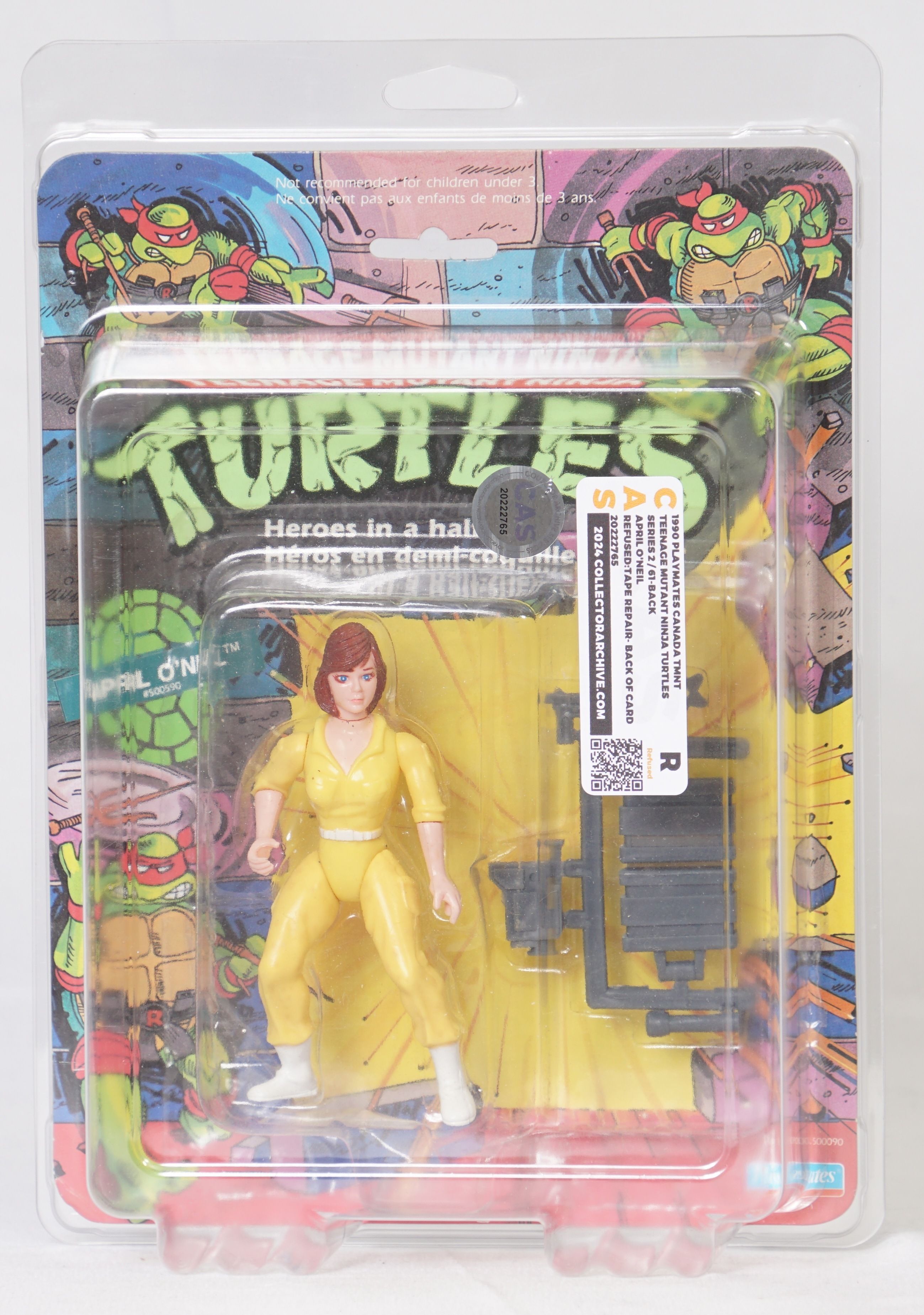 1990 Playmates Canada Teenage Mutant Ninja Turtles Carded Action Figure -  April O'Neil
