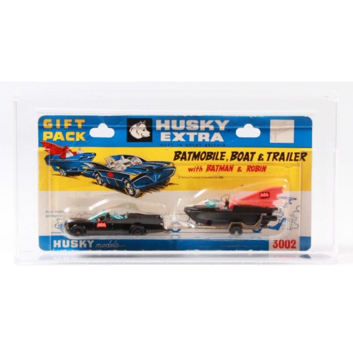 1966 Husky Extra Carded Gift Pack - Batmobile, Boat & Trailer