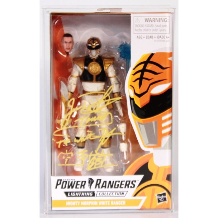 CUSTOM 2019 Hasbro Power Rangers Lightning Collection Boxed Action Figure White Ranger Signed by Jason David Frank
