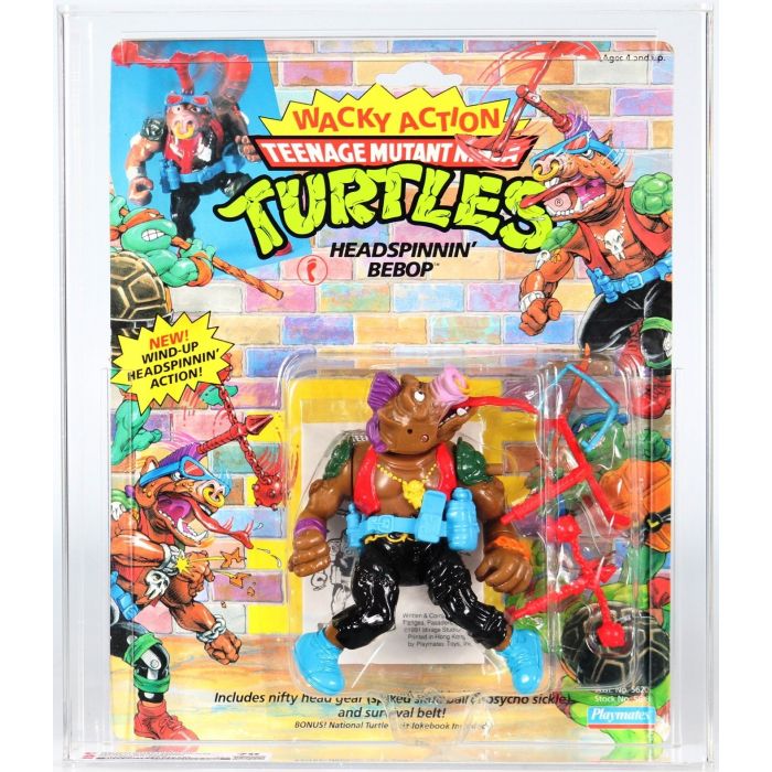 1991 Playmates Teenage Mutant Ninja Turtles Wacky Action Carded Action Figure Headspinnin Bebop